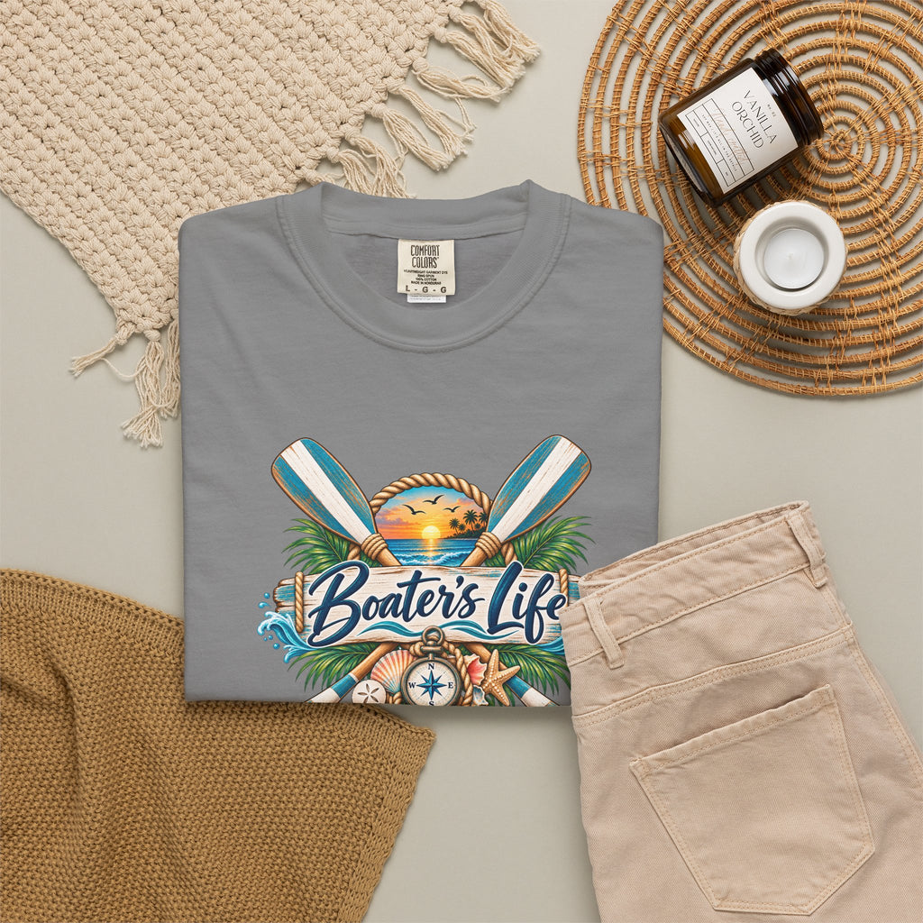 Boater's Life T-Shirt — Nautical Oars & Compass Beach Tee