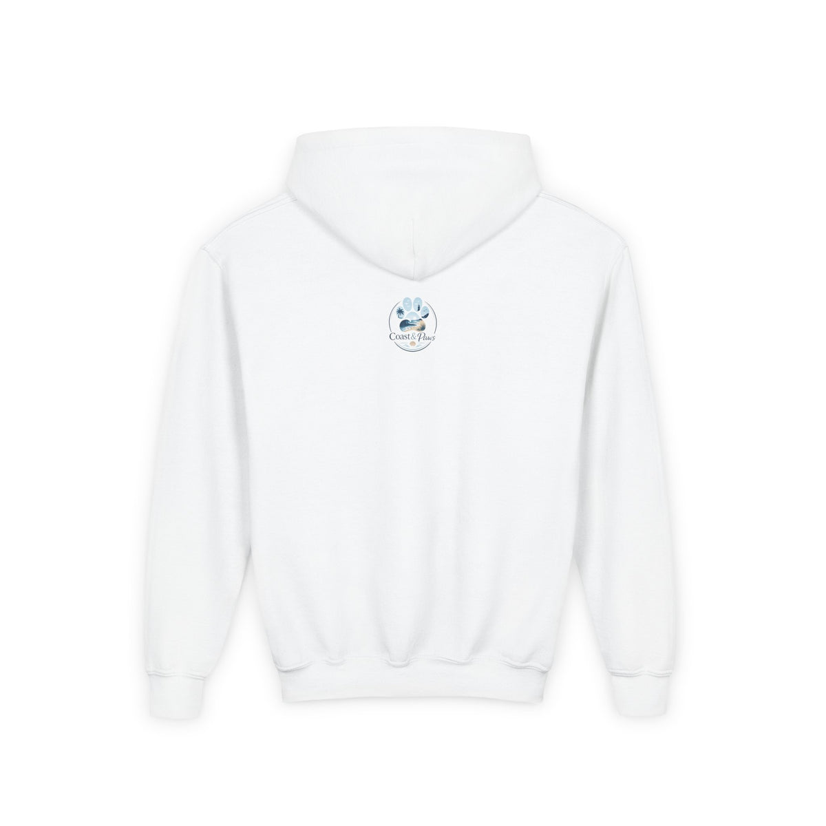 Youth Hoodie — "Sea Side Nap" Cat Beach Graphic Sweatshirt