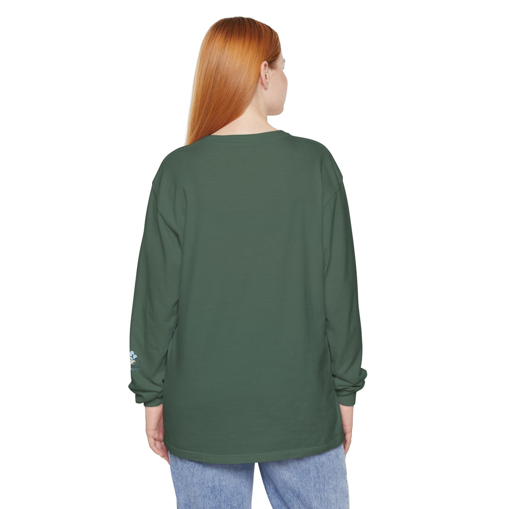 Jeep Girl Long Sleeve Tee — Fall Adventure Pumpkins & Dog Graphic