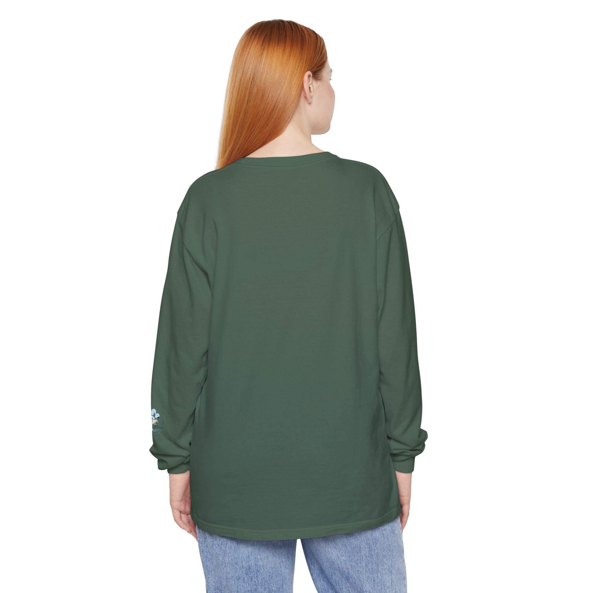 Jeep Girl Long Sleeve Tee — Fall Adventure Pumpkins & Dog Graphic