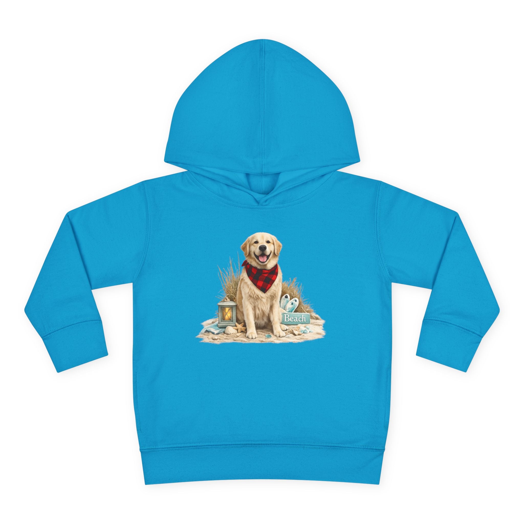 Toddler Hoodie — Golden Retriever with Bandana Graphic