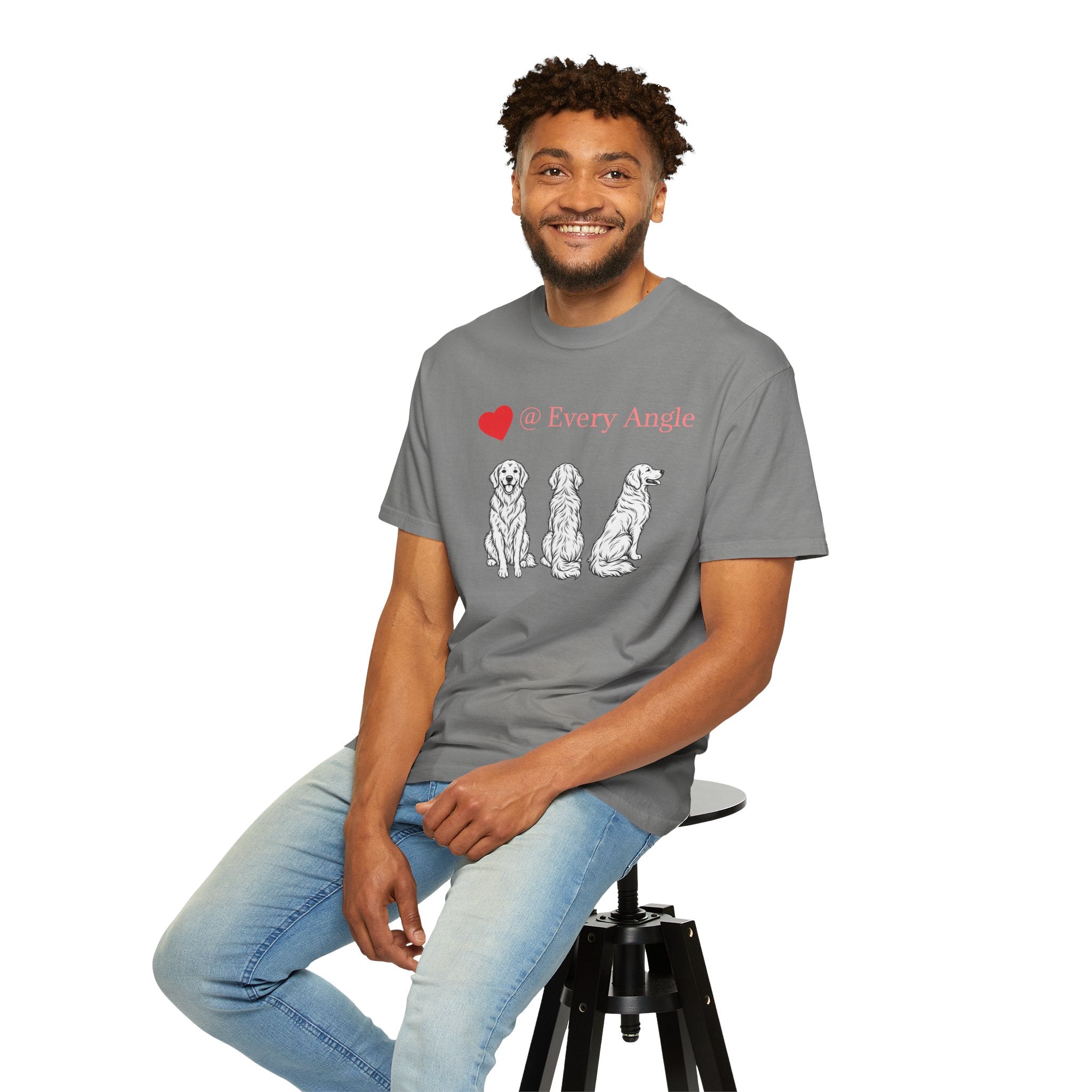 Golden Retriever Love T-Shirt — “@ Every Angle” Dog Portrait Tee - We can Customize with your dog breed