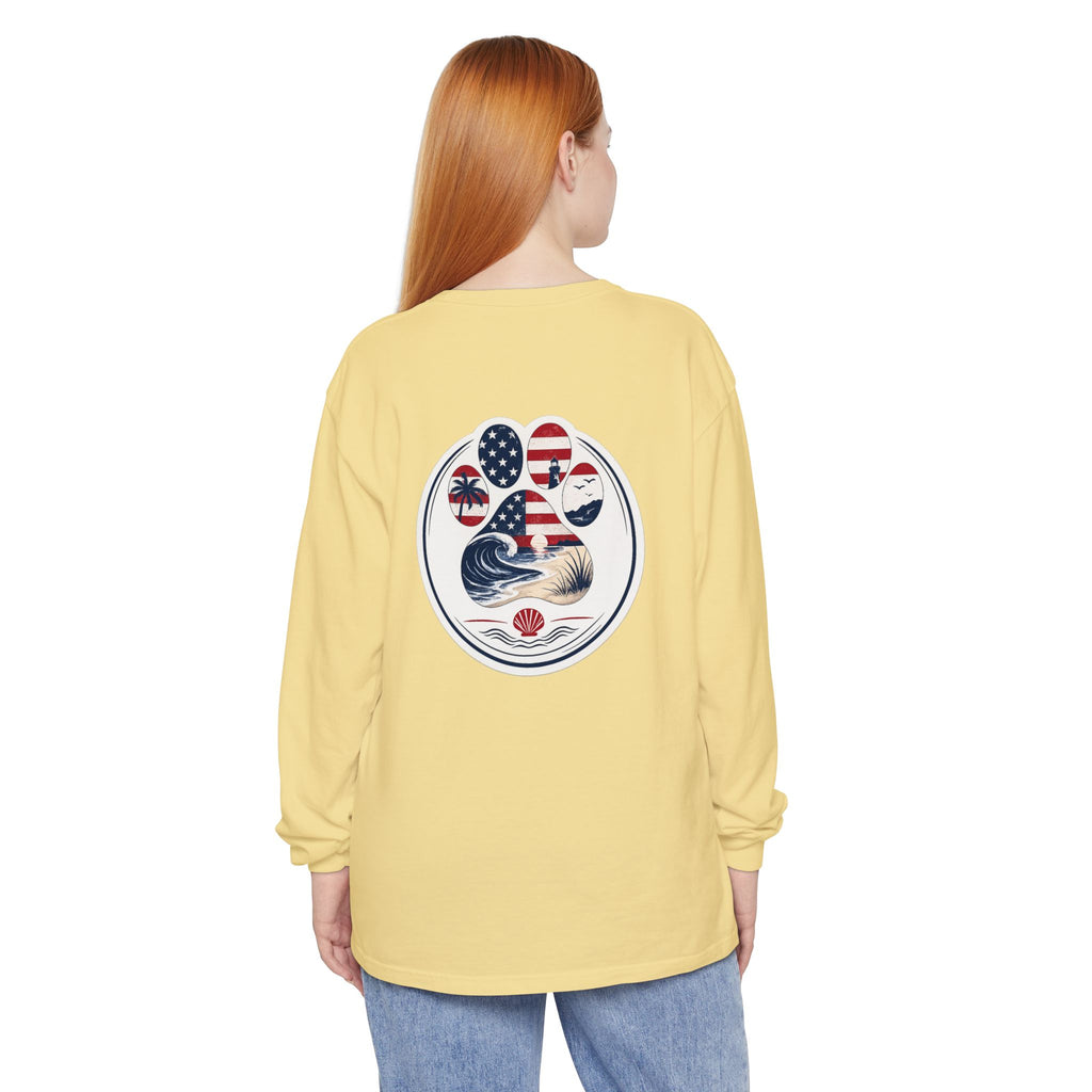 Patriotic Coast & Paws Signature Long Sleeve T‑Shirt