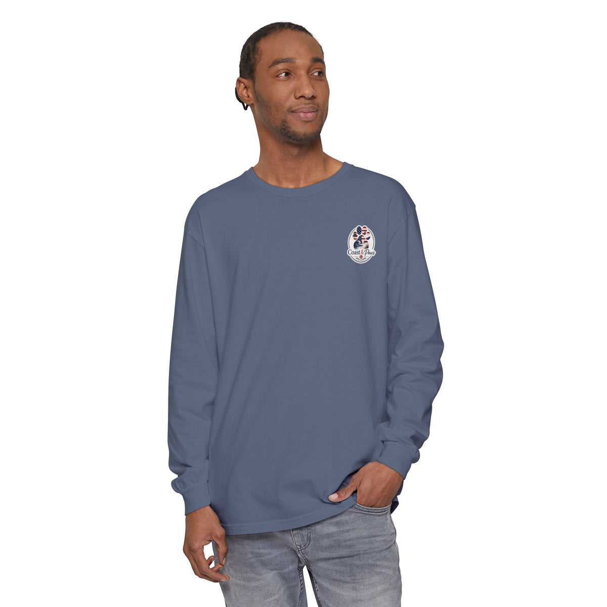 Patriotic Coast & Paws Signature Long Sleeve T‑Shirt