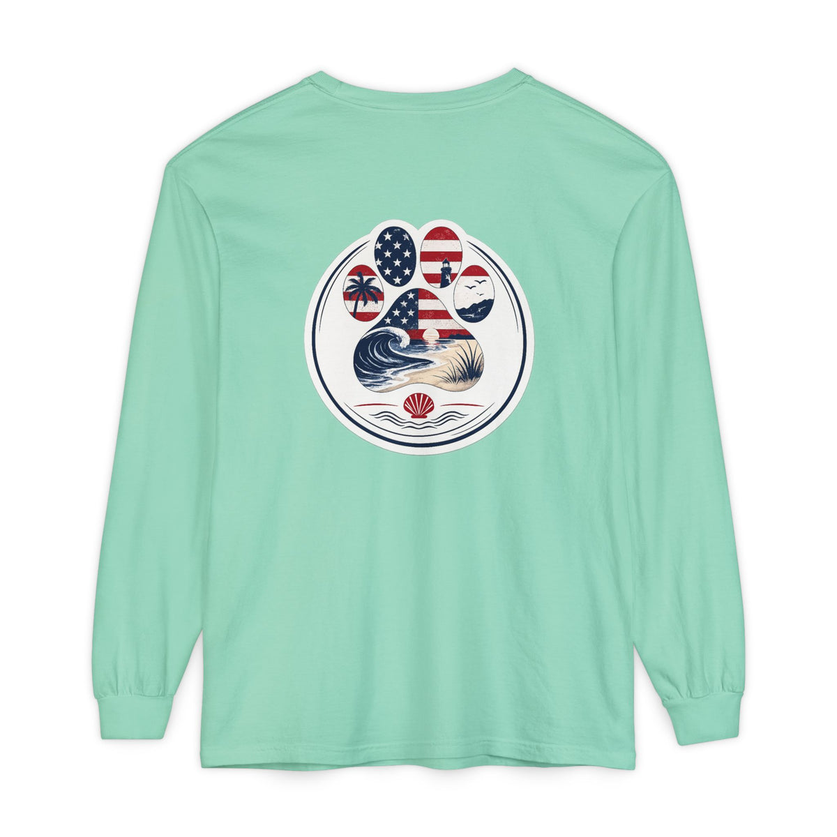 Patriotic Coast & Paws Signature Long Sleeve T‑Shirt