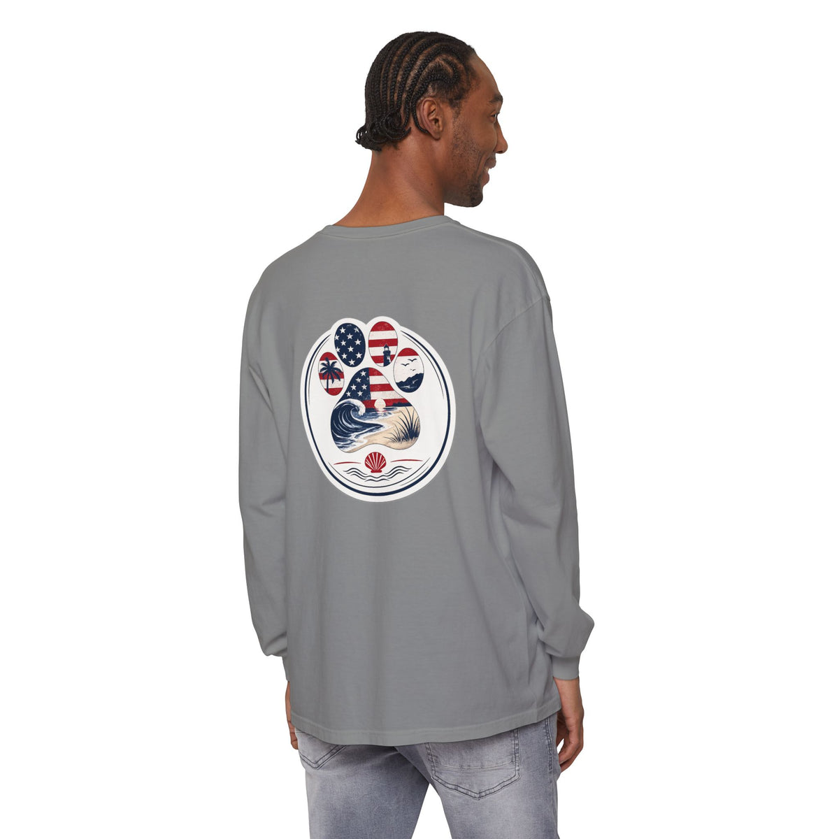 Patriotic Coast & Paws Signature Long Sleeve T‑Shirt