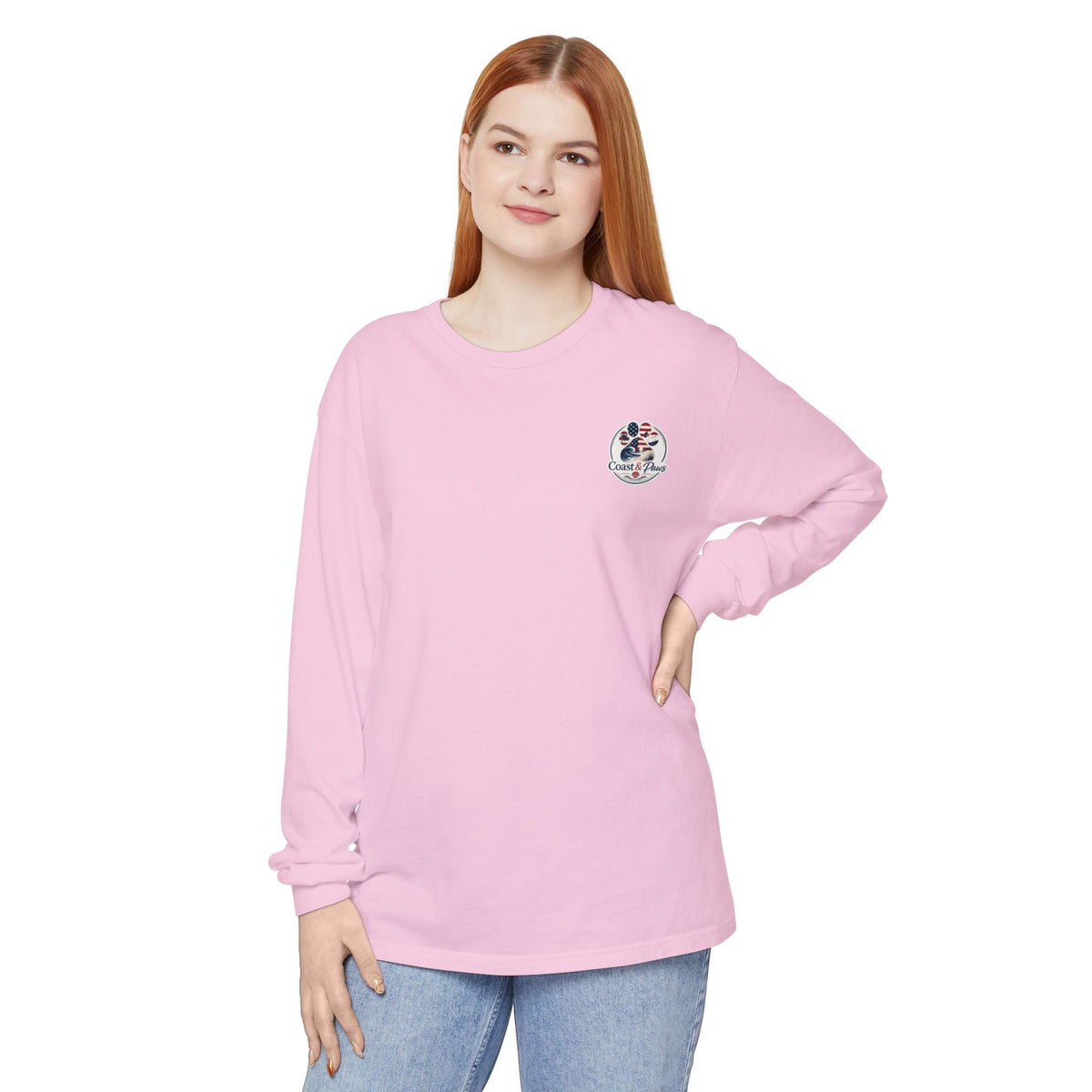 Patriotic Coast & Paws Signature Long Sleeve T‑Shirt