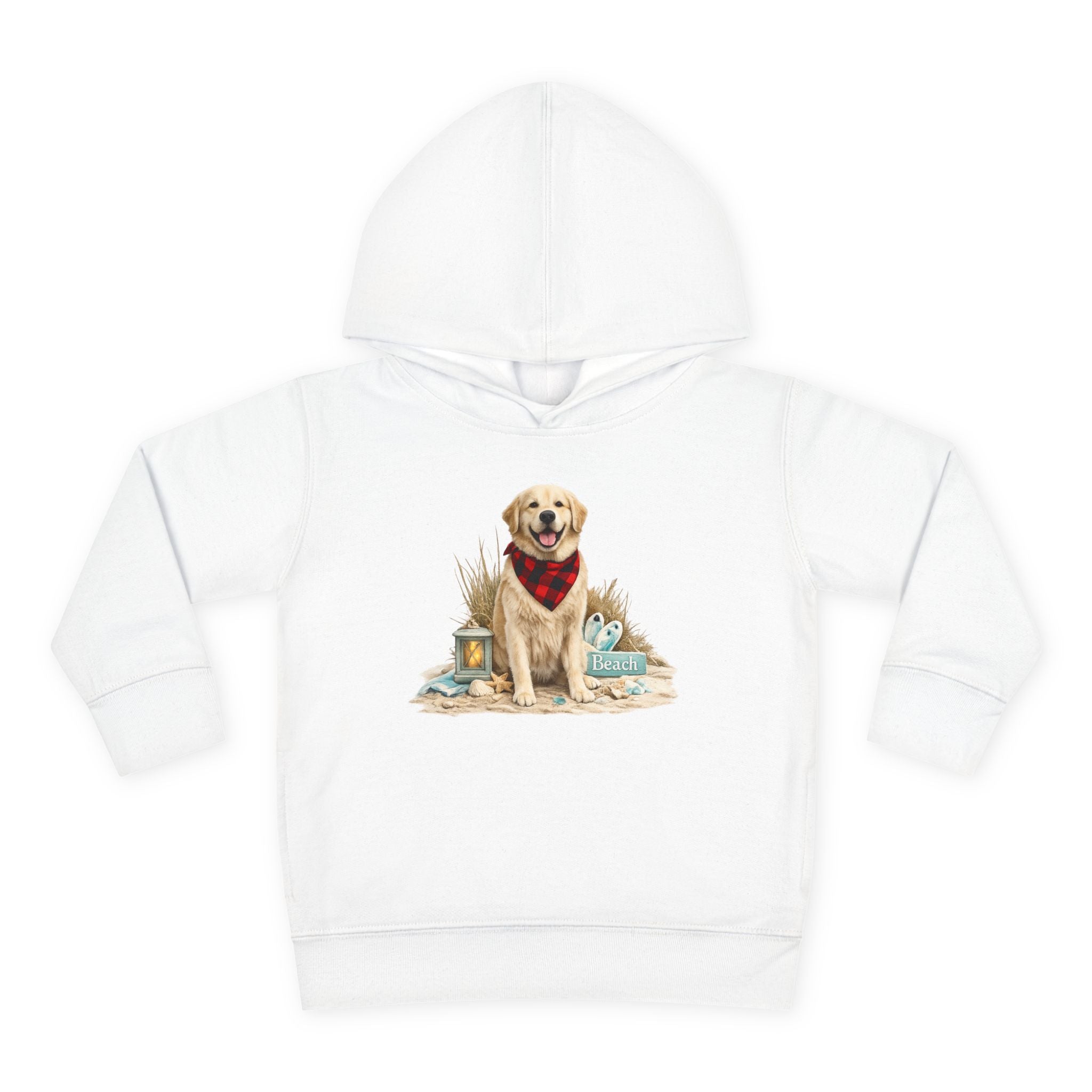 Toddler Hoodie — Golden Retriever with Bandana Graphic