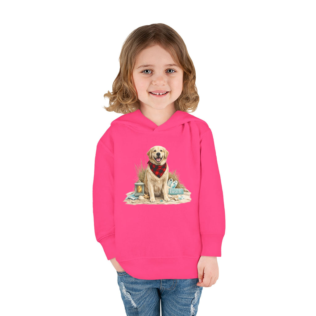 Toddler Hoodie — Golden Retriever with Bandana Graphic