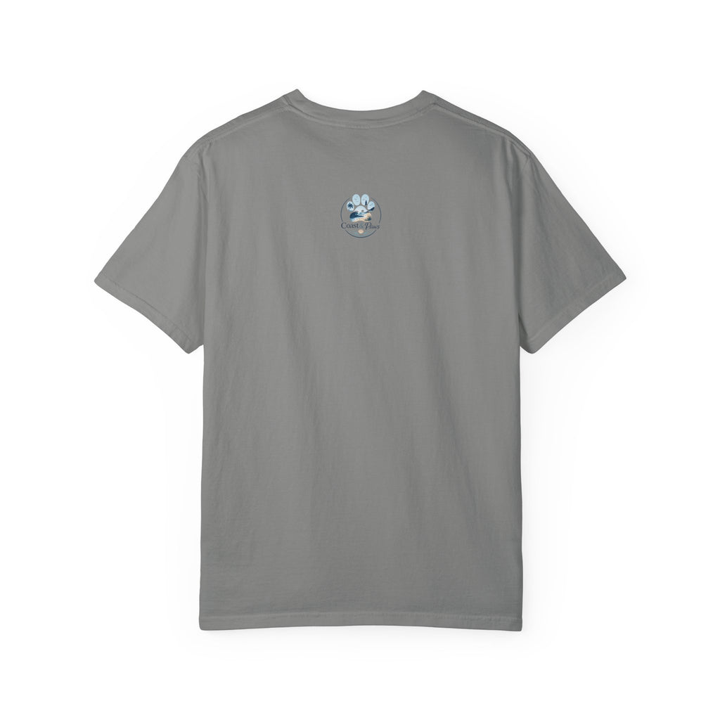 Coastal Soul Canine Heart T-shirt | Beach Dog Sunset Design