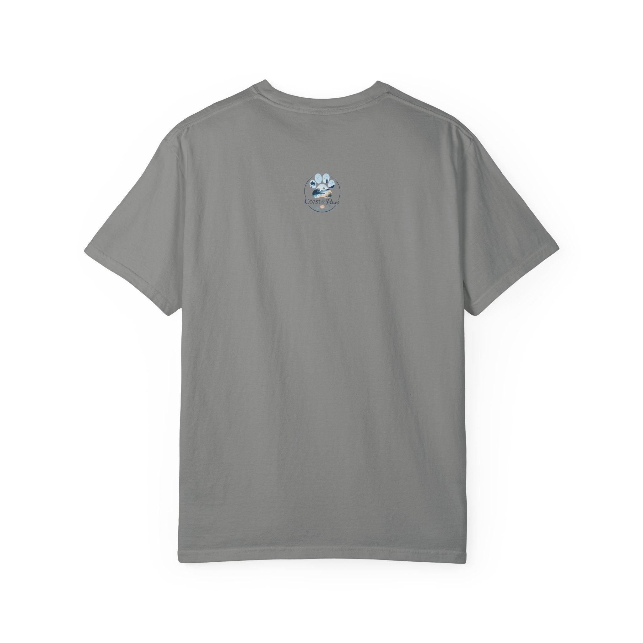 Coastal Soul Canine Heart T-shirt | Beach Dog Sunset Design