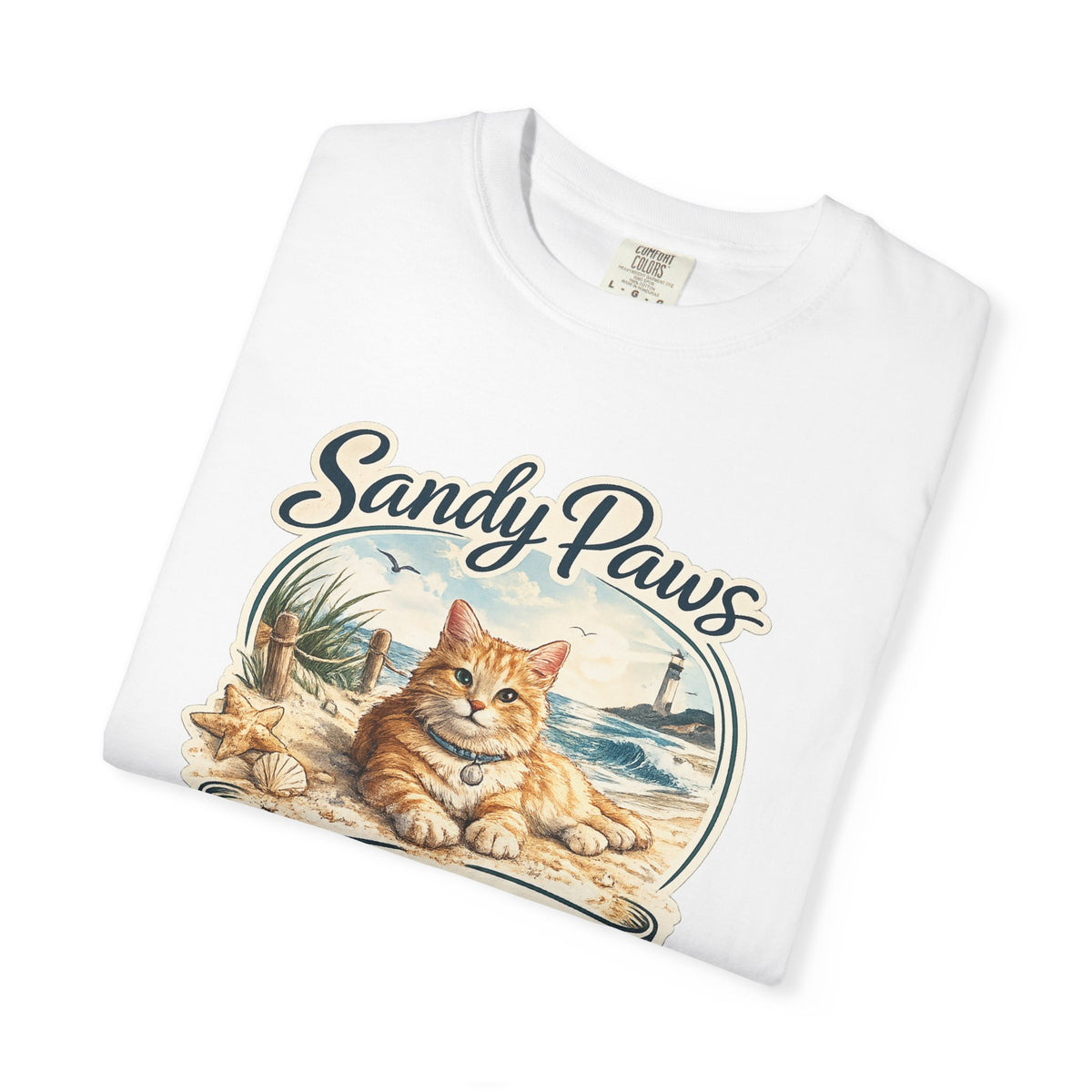 Sandy Paws Are Purrfect Beach Cat T-Shirt