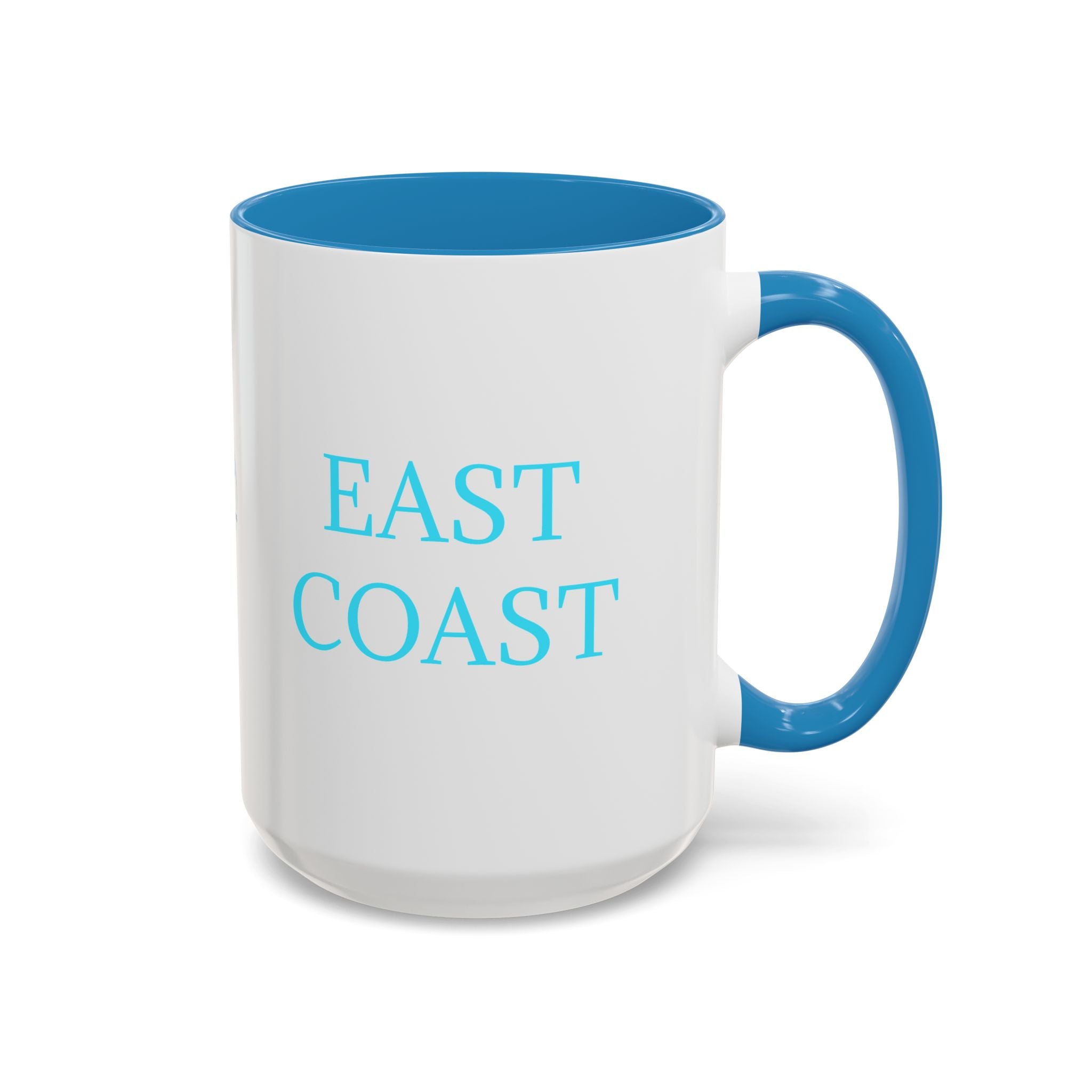 EAST Coast Coffee Mug — Coastal Blue Accent Ceramic Mug (11/15oz)