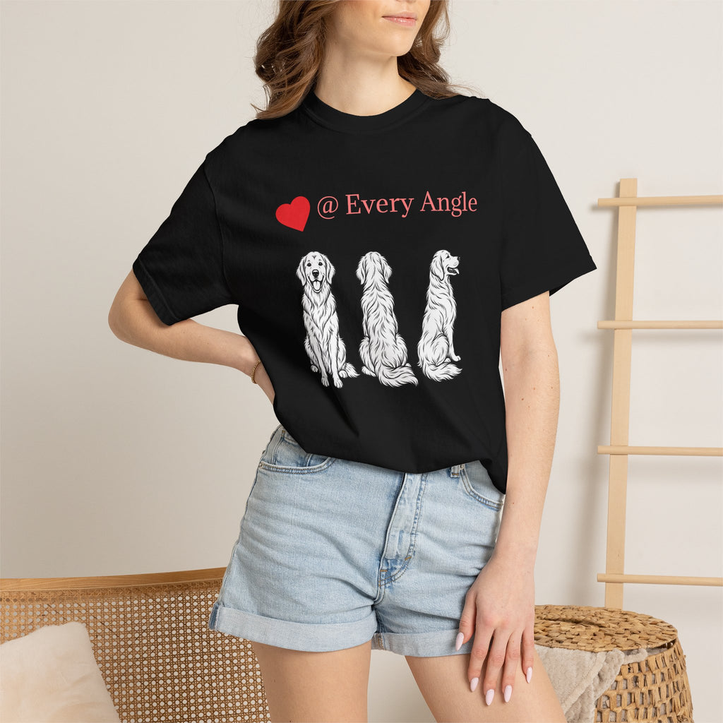 Golden Retriever Love T-Shirt — “@ Every Angle” Dog Portrait Tee - We can Customize with your dog breed