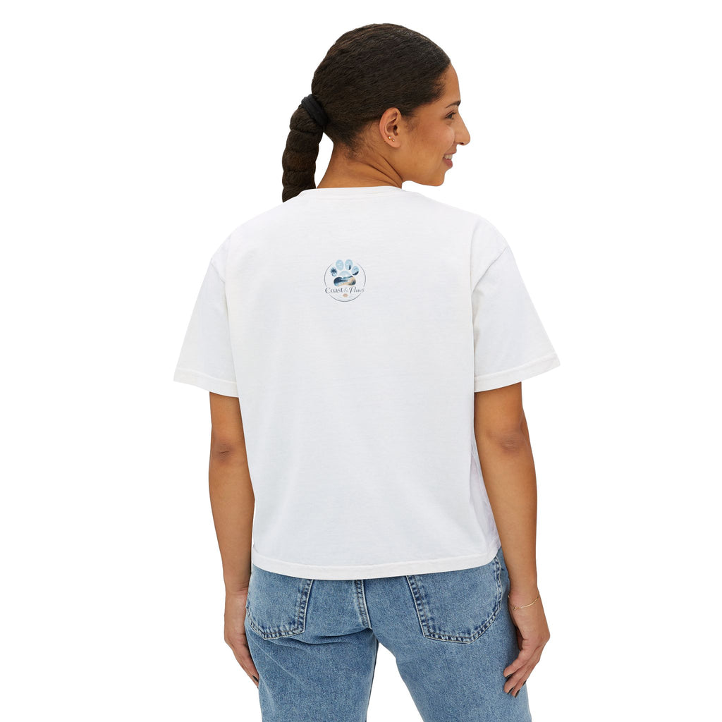 Love Has Paws Boxy Tee — Women’s Cute Cat & Dog Paw Comfort Colors Graphic Shirt