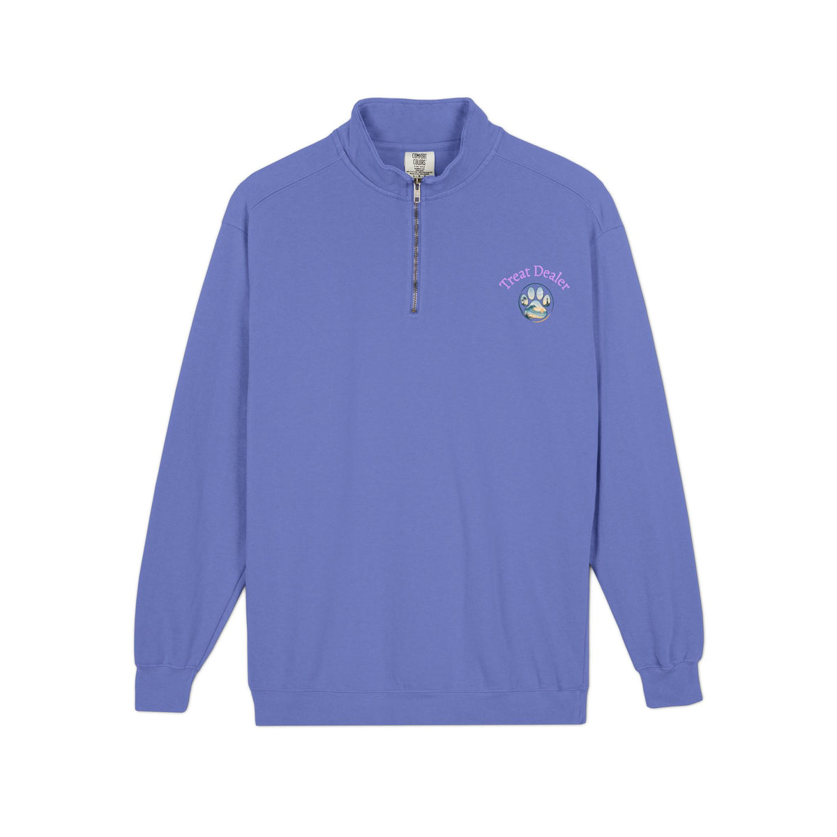 Quarter-Zip Sweatshirt — "Treat Dealer" Paw