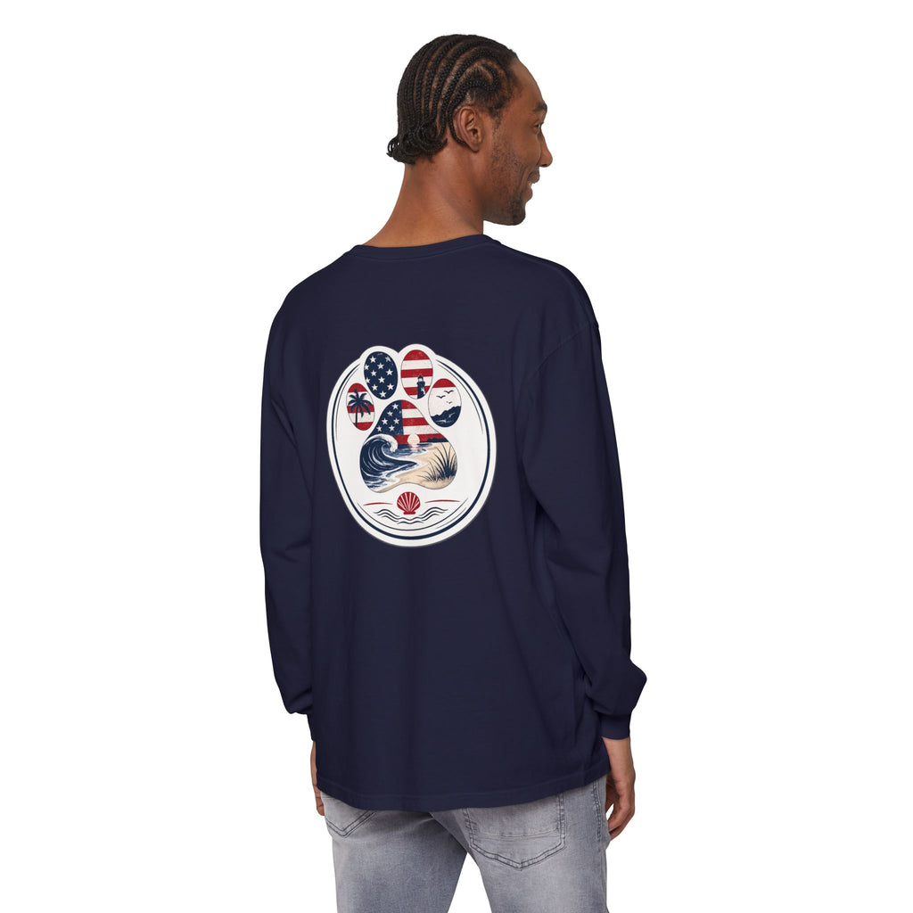 Patriotic Coast & Paws Signature Long Sleeve T‑Shirt