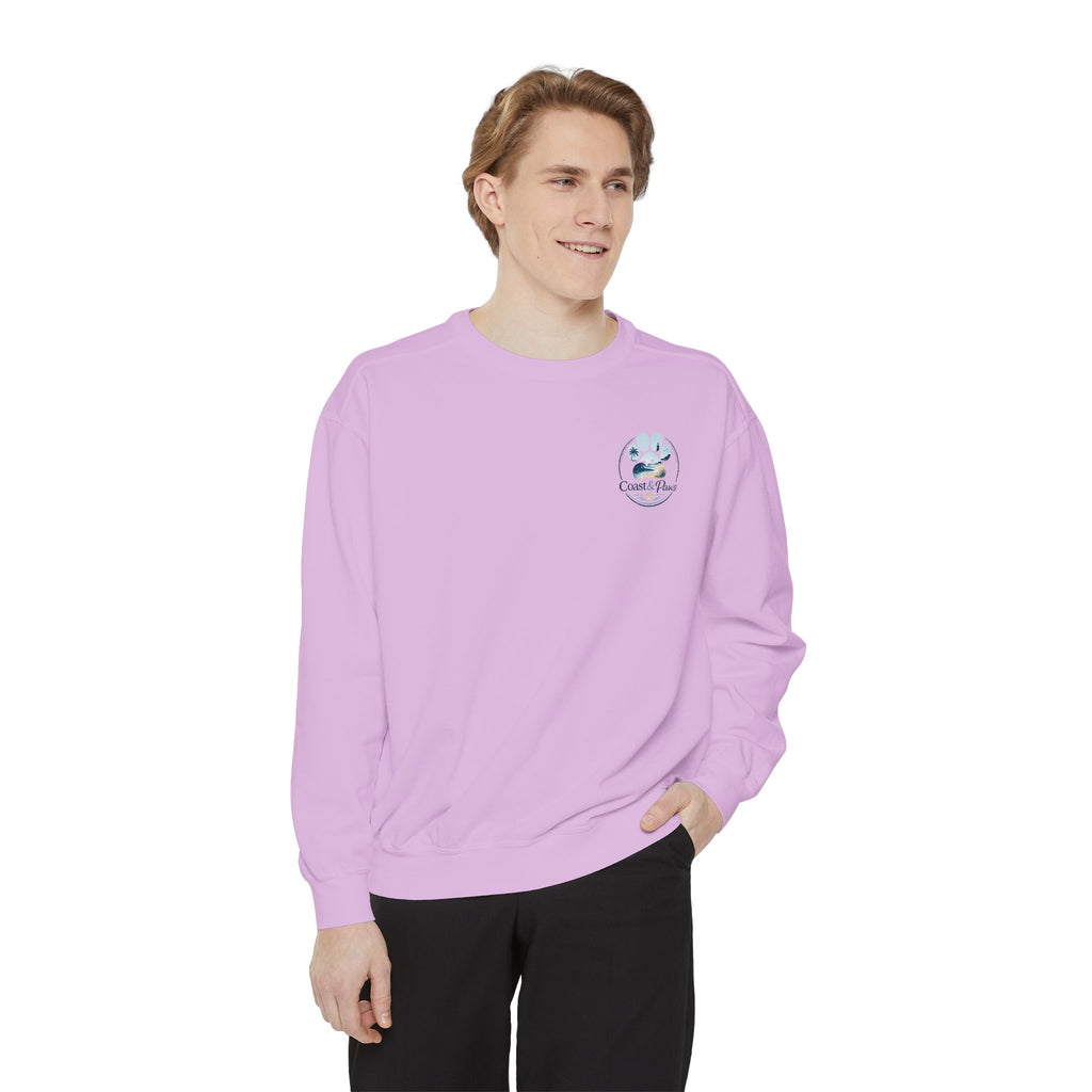 Paws in the Sand Sweatshirt | Anchor Paw Print Nautical Beach Design