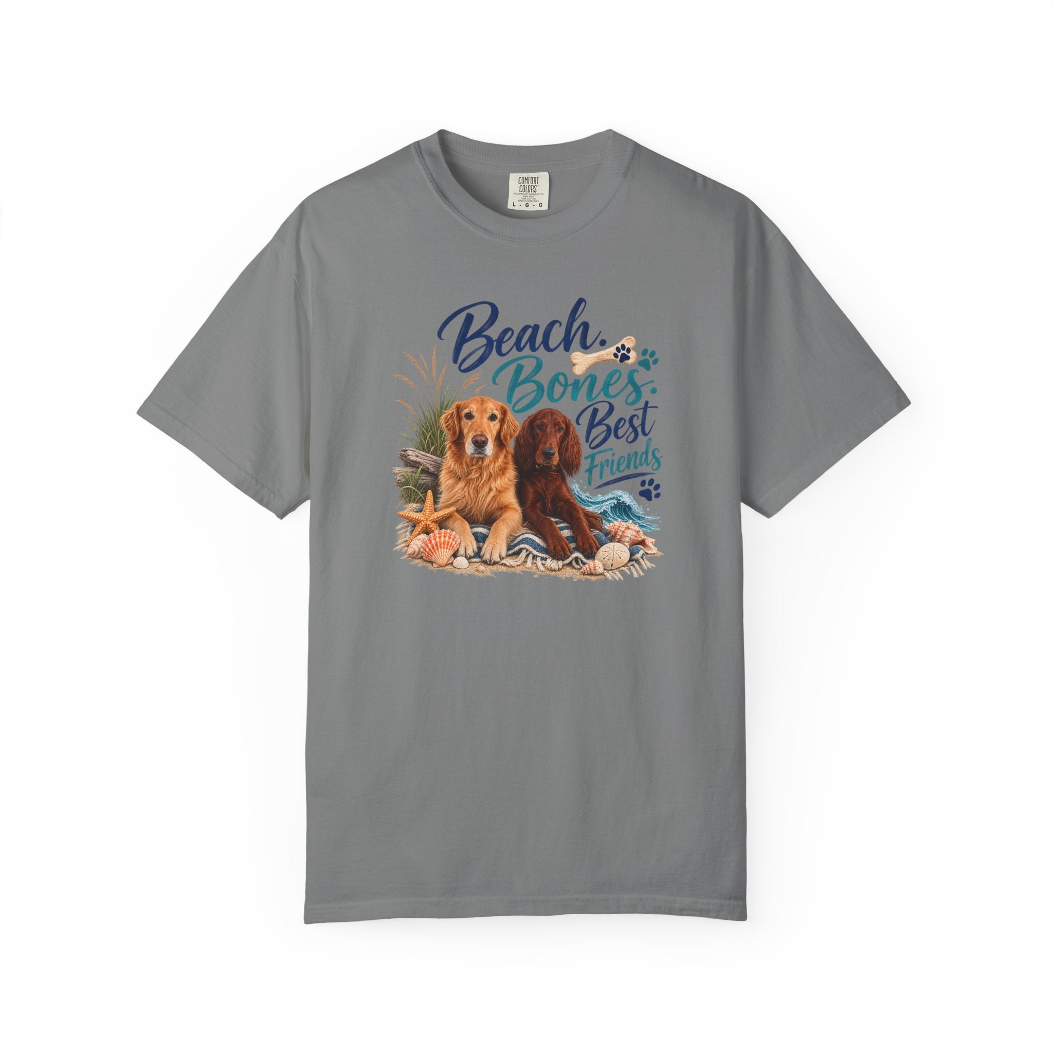 Beach Bones Best Friends Unisex Soft T-Shirt — Dog Lover Beach Tee