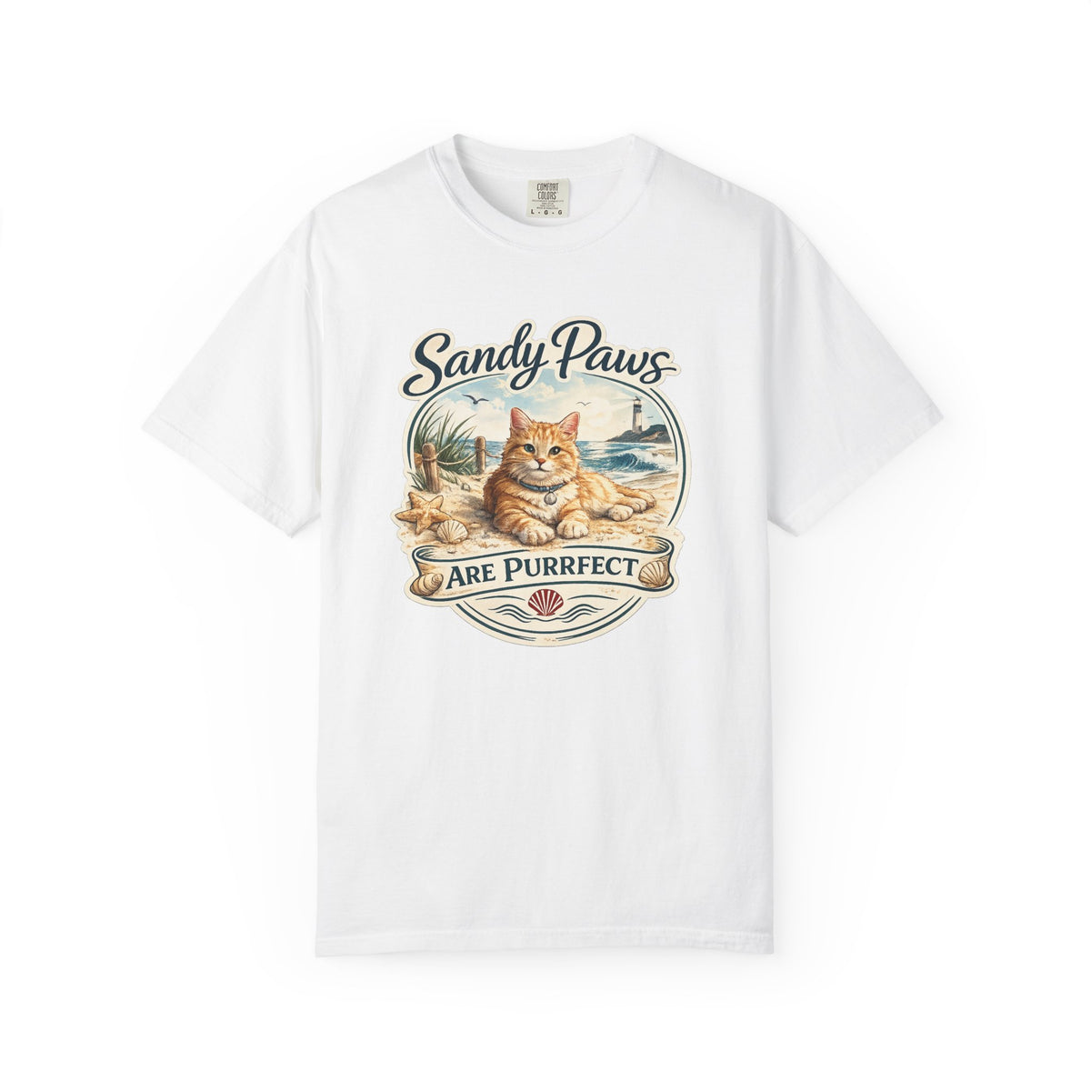 Sandy Paws Are Purrfect Beach Cat T-Shirt