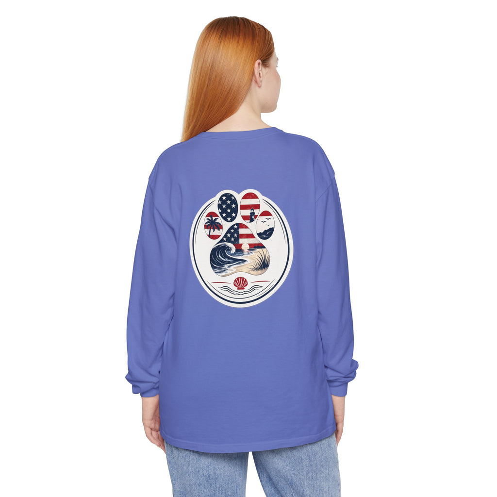 Patriotic Coast & Paws Signature Long Sleeve T‑Shirt
