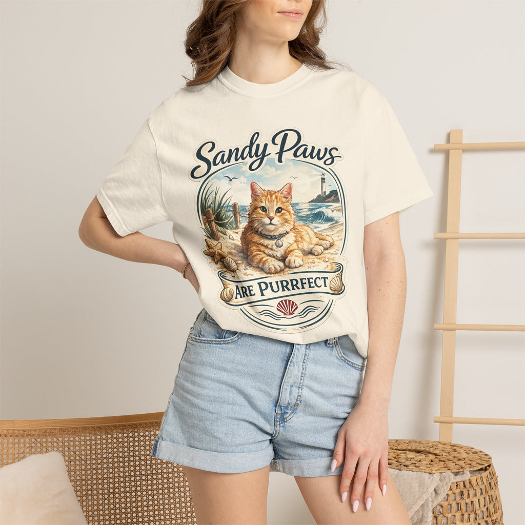 Sandy Paws Are Purrfect Beach Cat T-Shirt