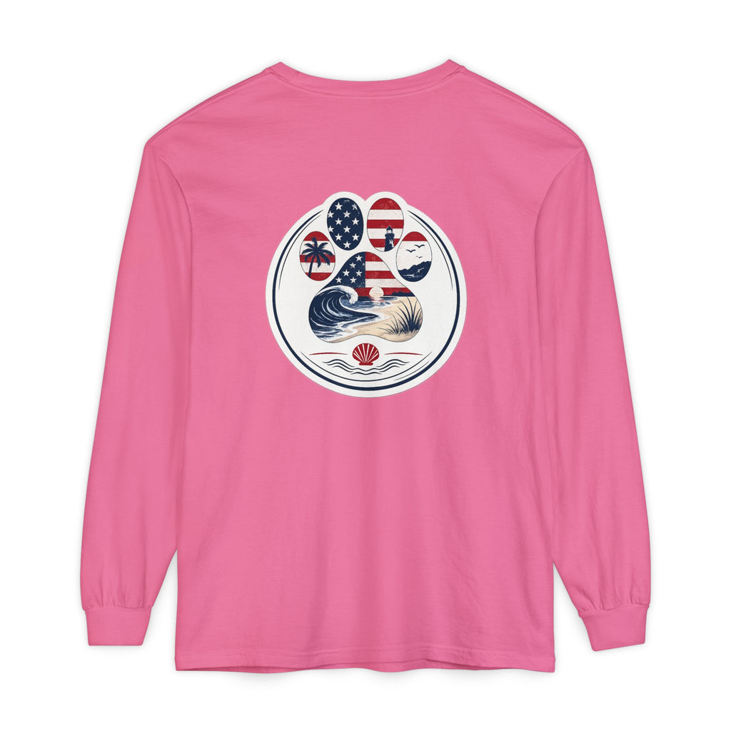 Patriotic Coast & Paws Signature Long Sleeve T‑Shirt