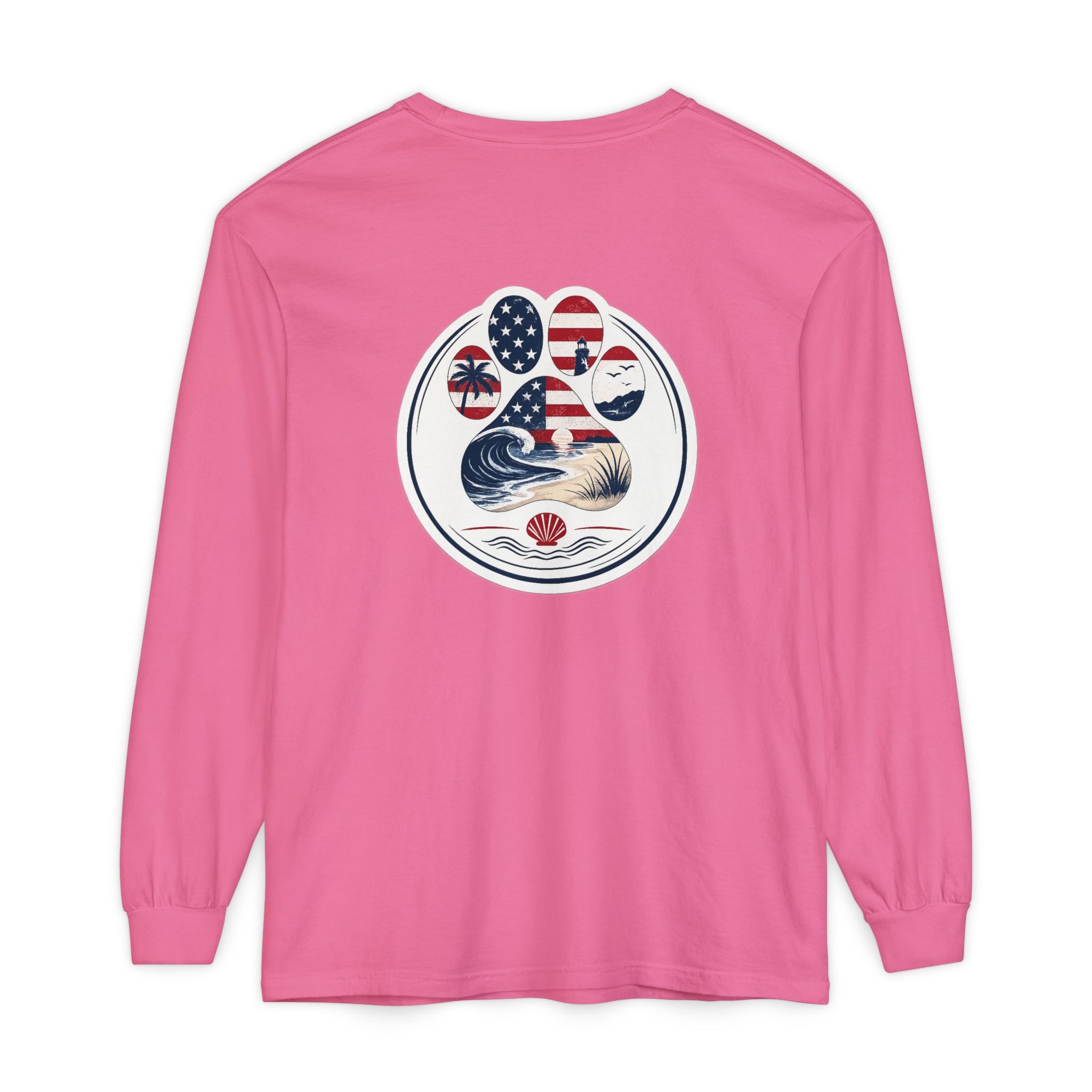 Patriotic Coast & Paws Signature Long Sleeve T‑Shirt