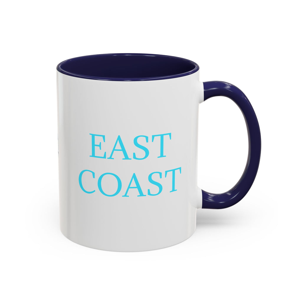 EAST Coast Coffee Mug — Coastal Blue Accent Ceramic Mug (11/15oz)