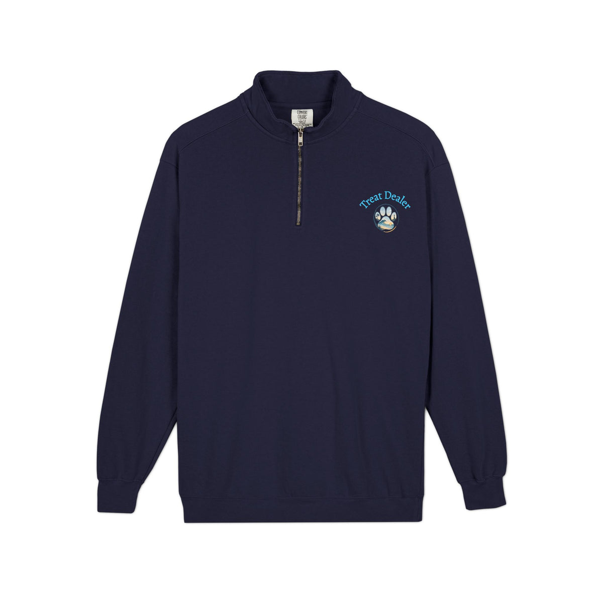 Quarter-Zip Sweatshirt — "Treat Dealer" Paw