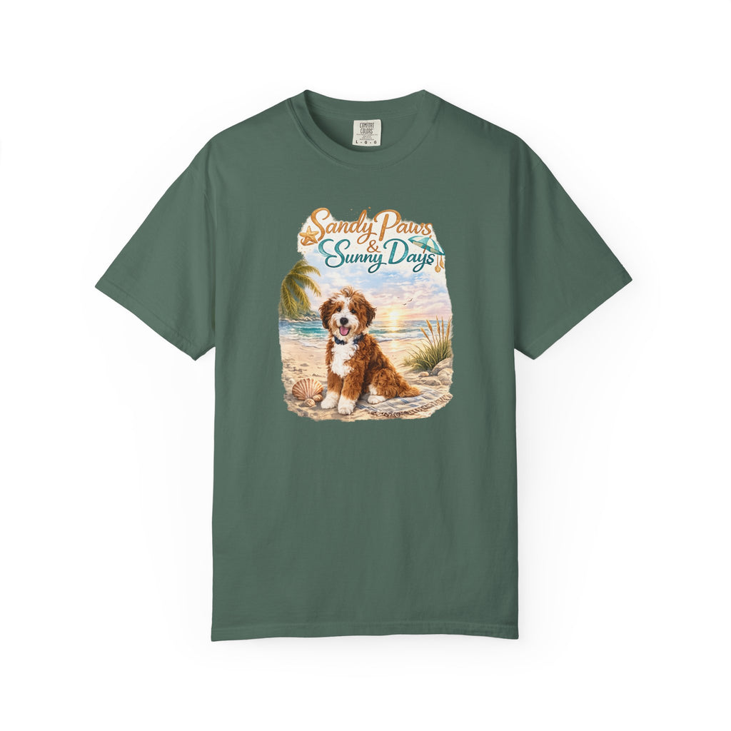 Sandy Paws Sunny Days T-Shirt — Unisex Comfort Colors Graphic Tee
