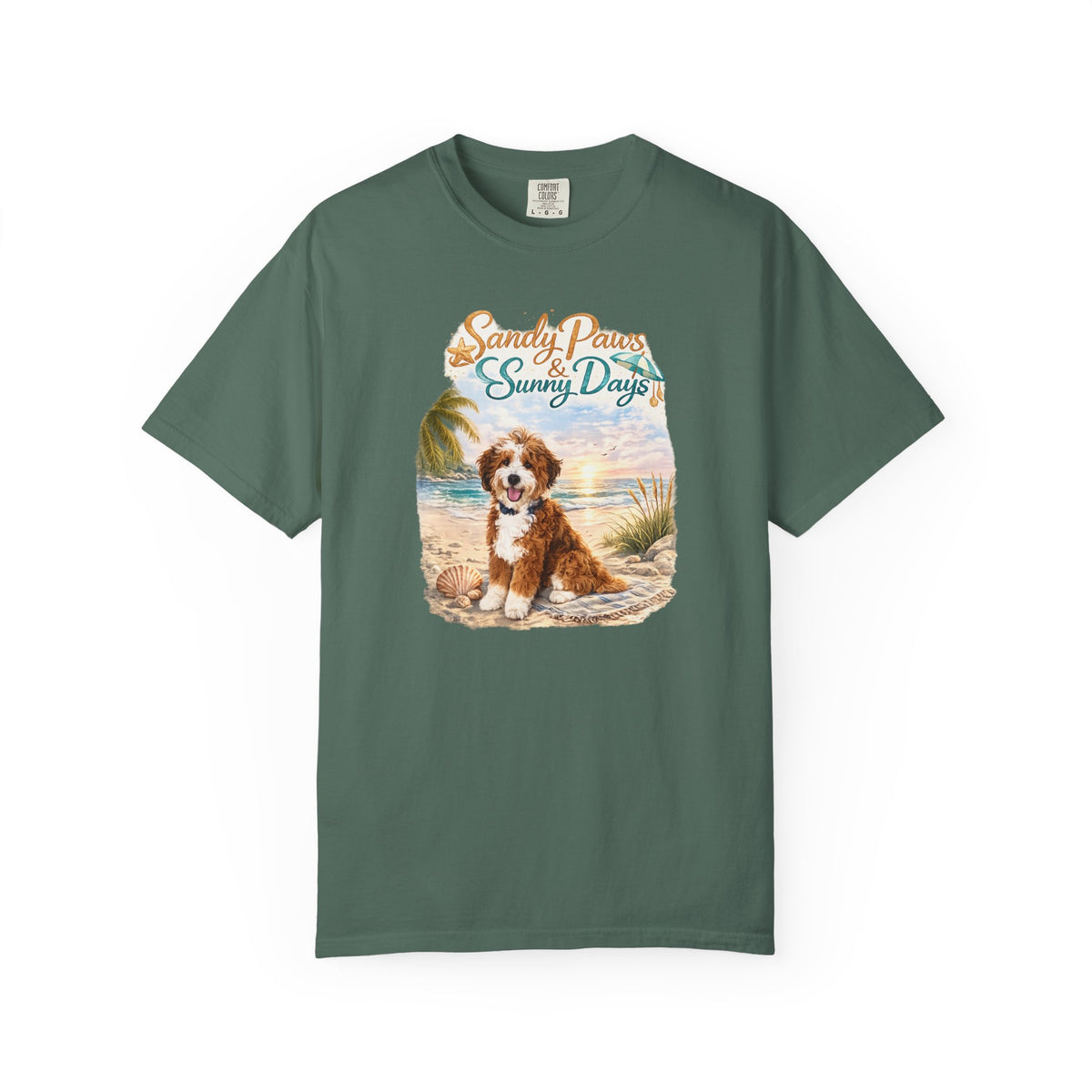 Sandy Paws Sunny Days T-Shirt — Unisex Comfort Colors Graphic Tee