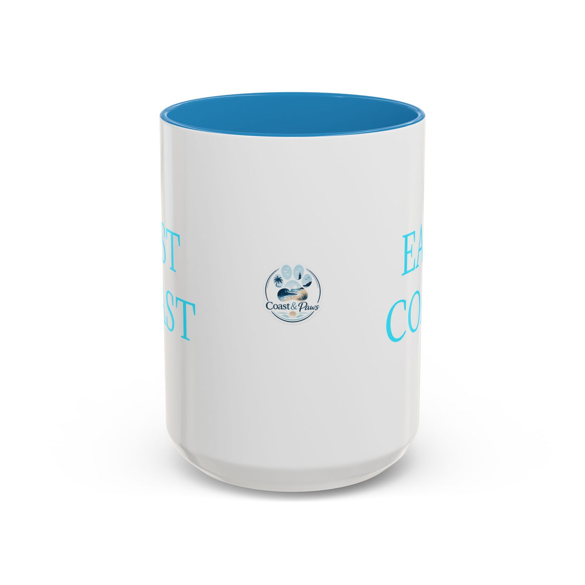EAST Coast Coffee Mug — Coastal Blue Accent Ceramic Mug (11/15oz)