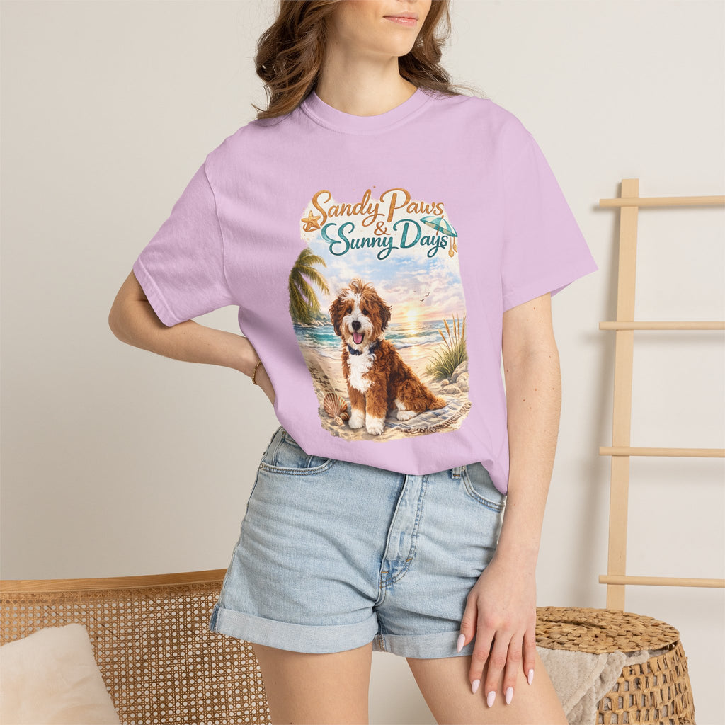 Sandy Paws Sunny Days T-Shirt — Unisex Comfort Colors Graphic Tee