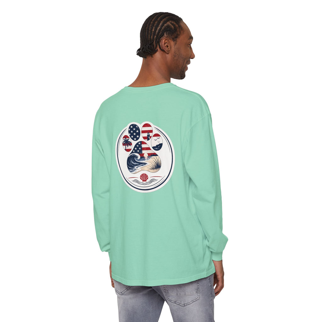 Patriotic Coast & Paws Signature Long Sleeve T‑Shirt