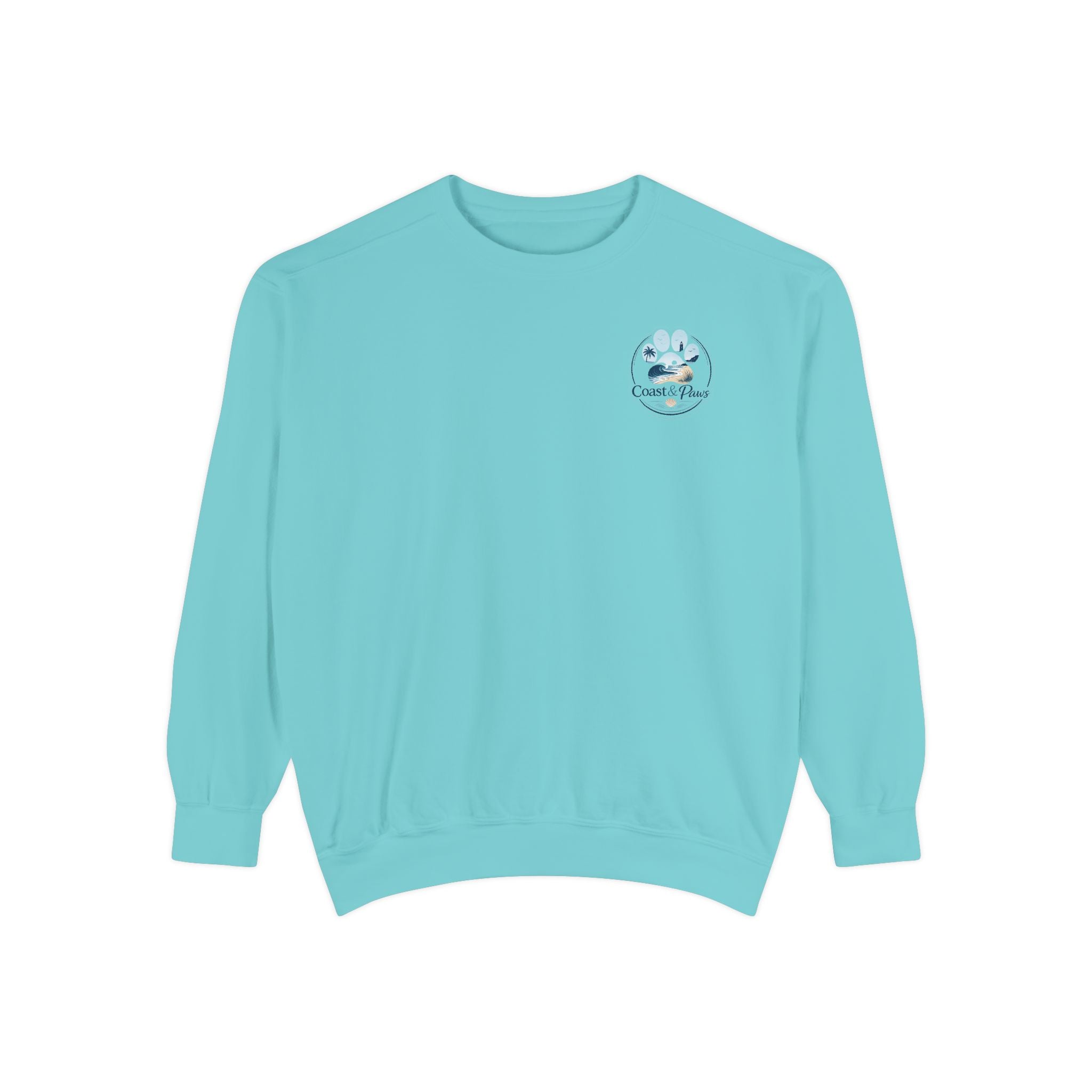 Paws in the Sand Sweatshirt | Anchor Paw Print Nautical Beach Design