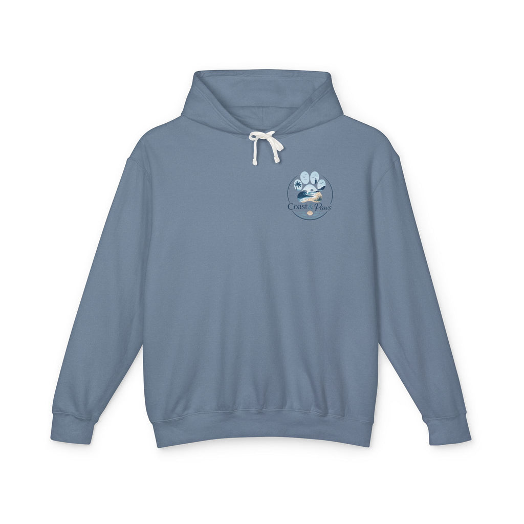 Coast & Paws Signature (Coastal Blue) Hoodie | Unisex Garment Dyed