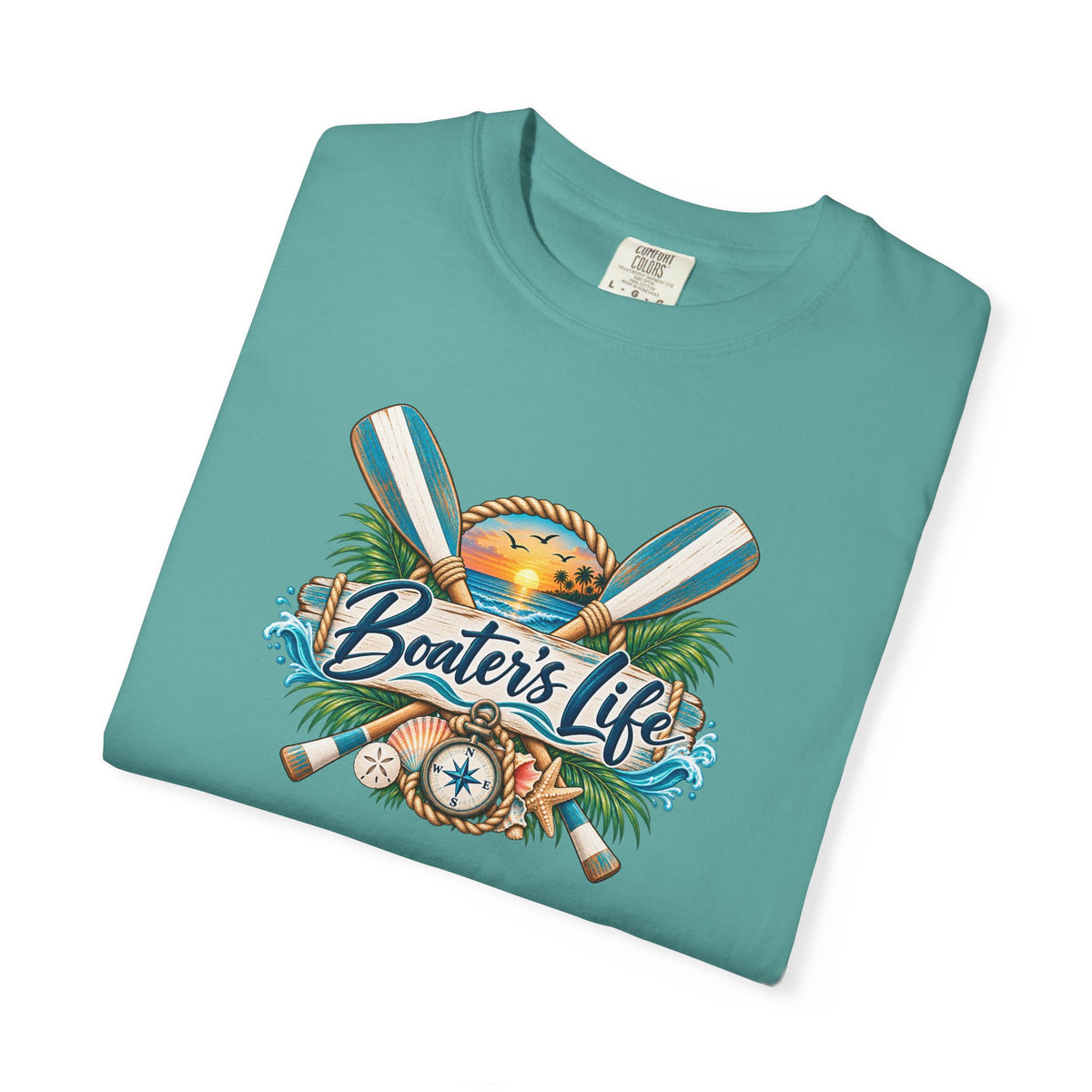 Boater's Life T-Shirt — Nautical Oars & Compass Beach Tee