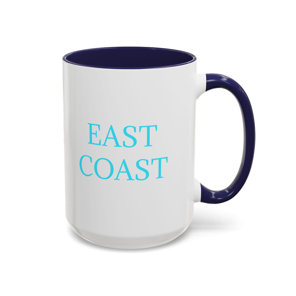 EAST Coast Coffee Mug — Coastal Blue Accent Ceramic Mug (11/15oz)