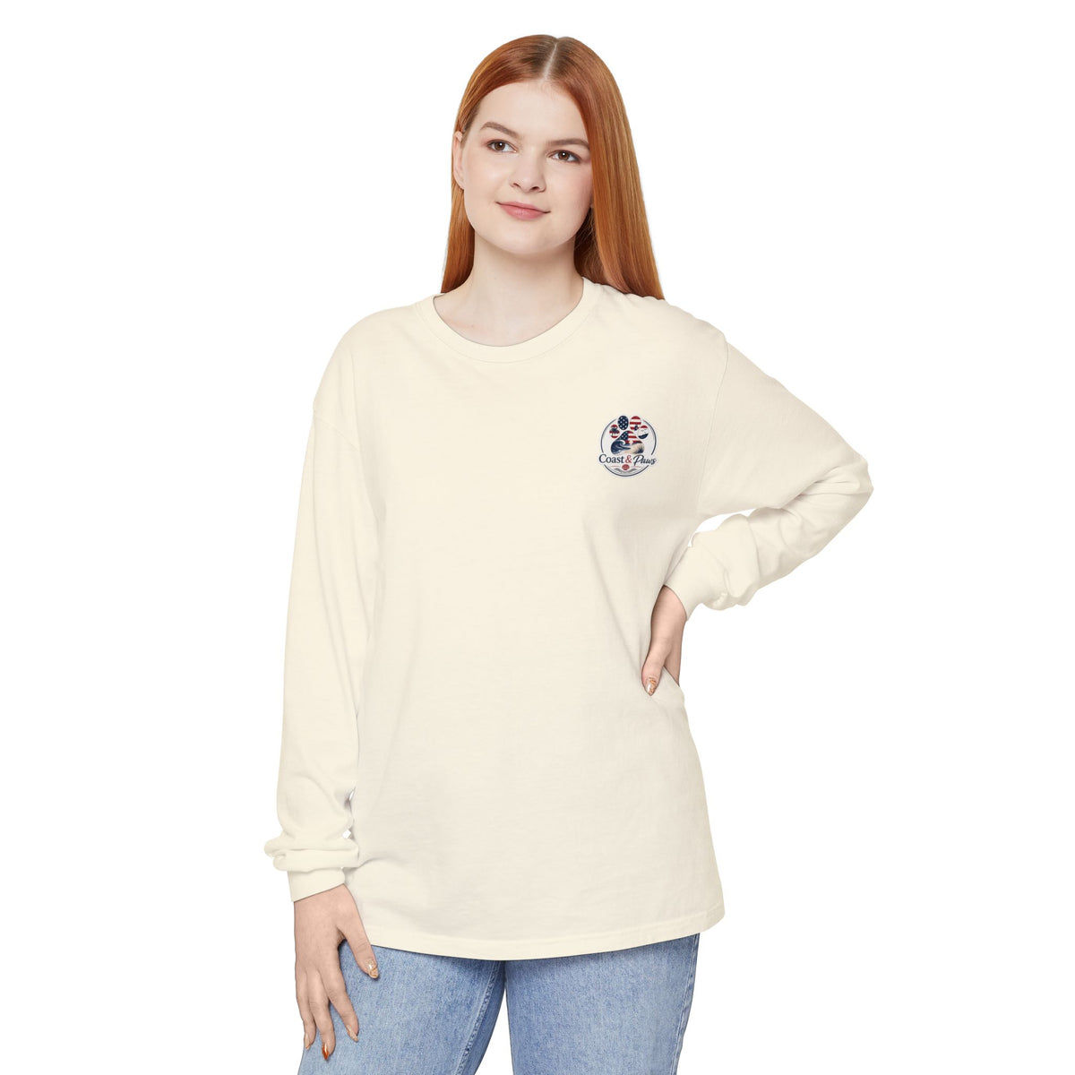 Patriotic Coast & Paws Signature Long Sleeve T‑Shirt