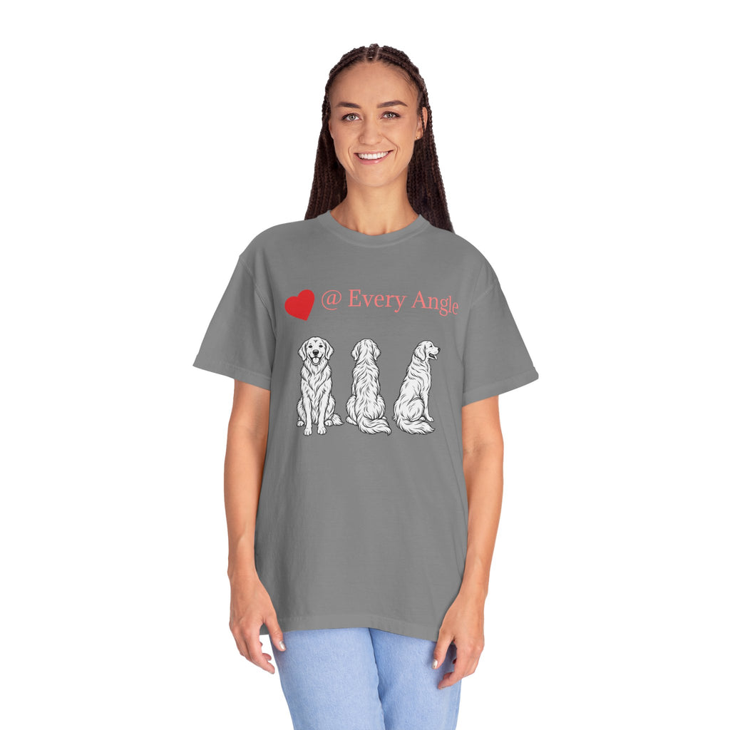 Golden Retriever Love T-Shirt — “@ Every Angle” Dog Portrait Tee - We can Customize with your dog breed