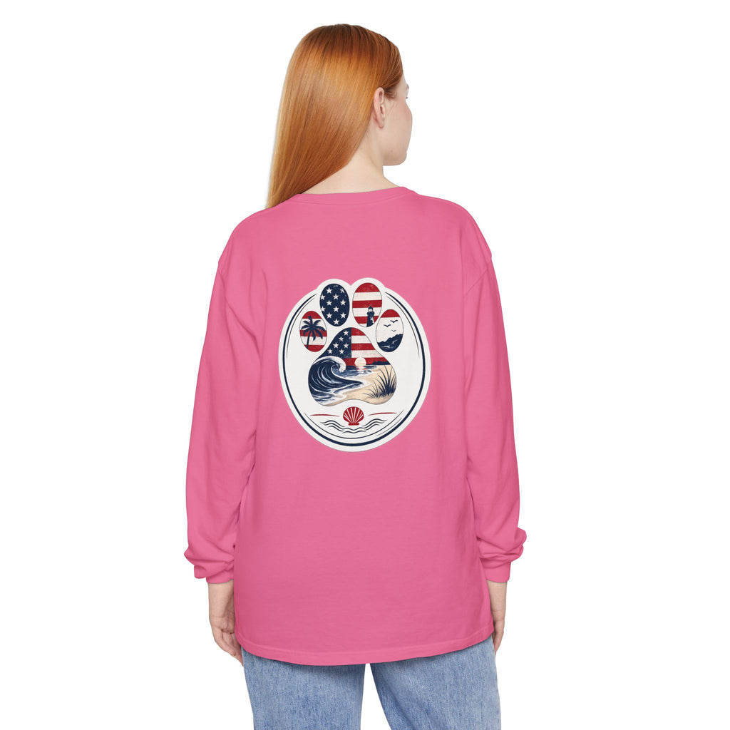 Patriotic Coast & Paws Signature Long Sleeve T‑Shirt