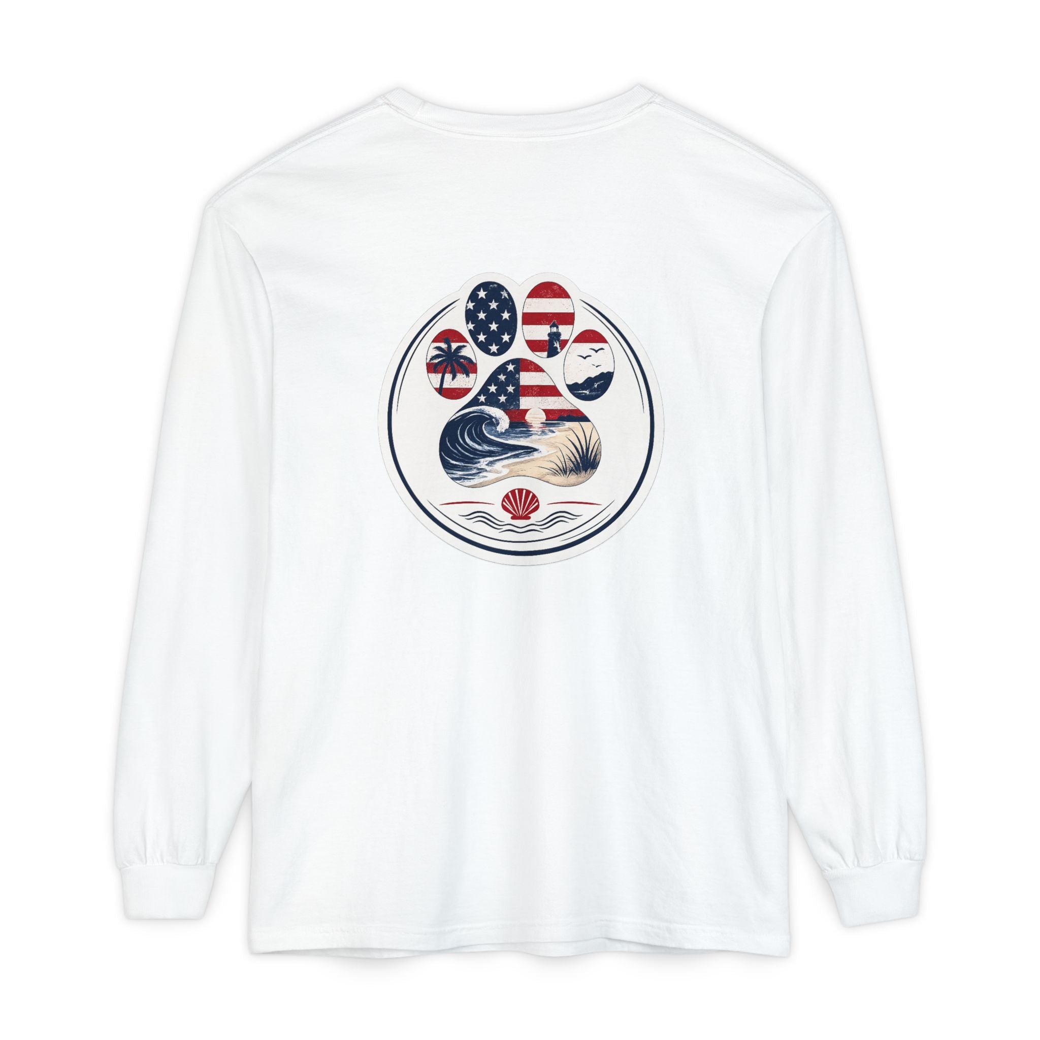 Patriotic Coast & Paws Signature Long Sleeve T‑Shirt