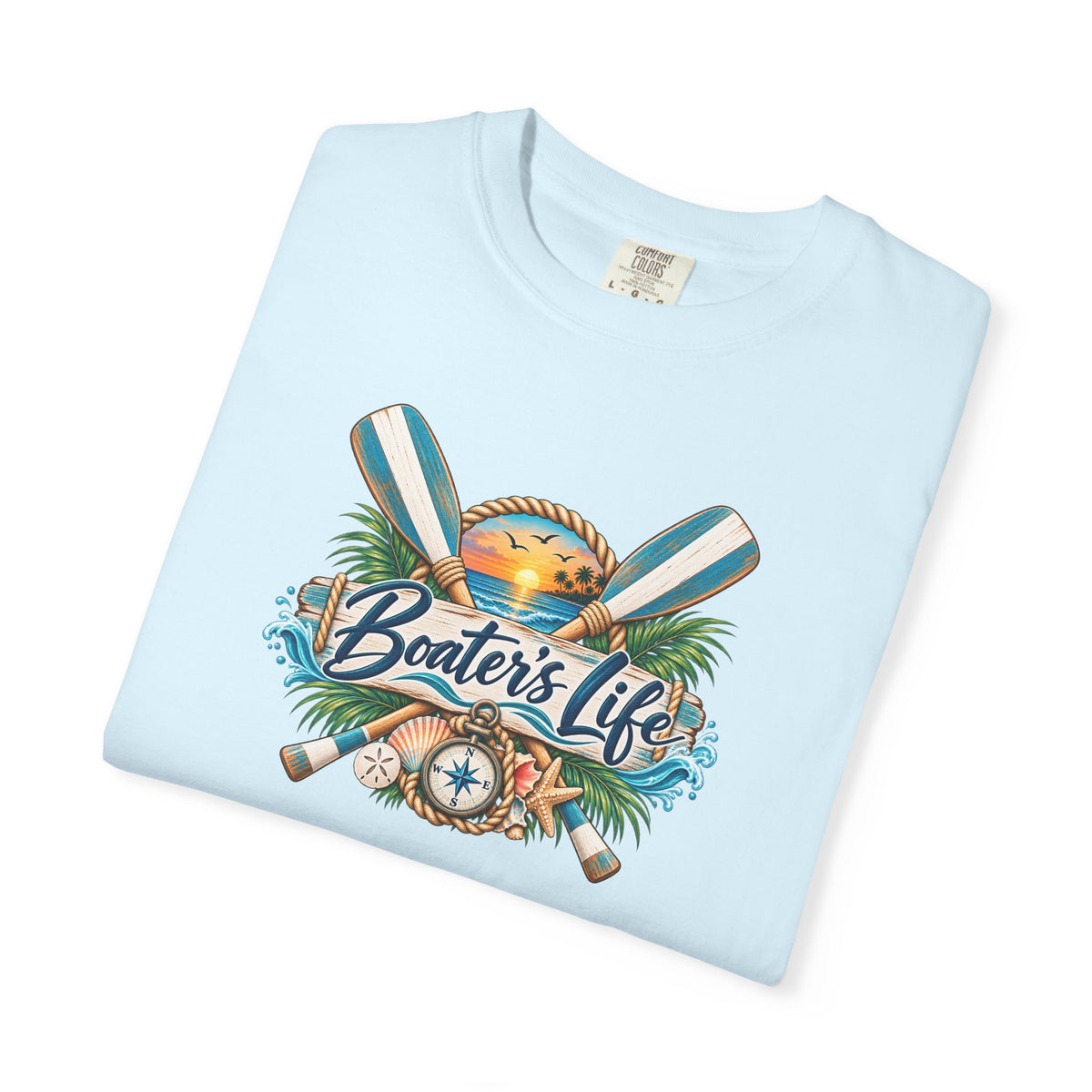 Boater's Life T-Shirt — Nautical Oars & Compass Beach Tee