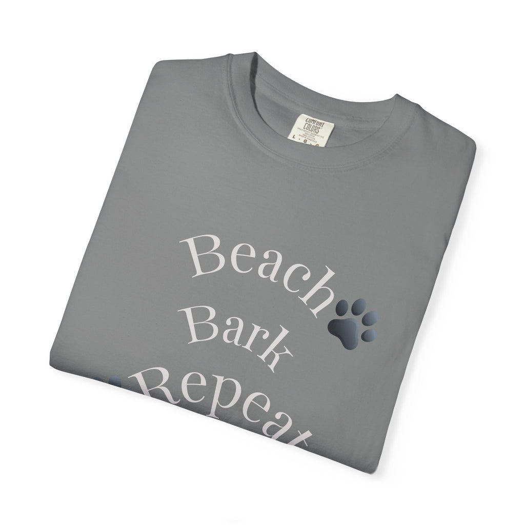 Beach Bark Repeat T-Shirt — Casual Dog Lover Tee