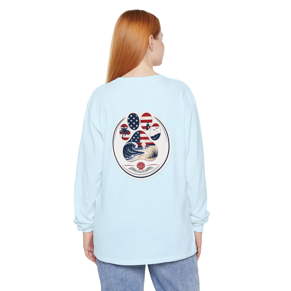 Patriotic Coast & Paws Signature Long Sleeve T‑Shirt