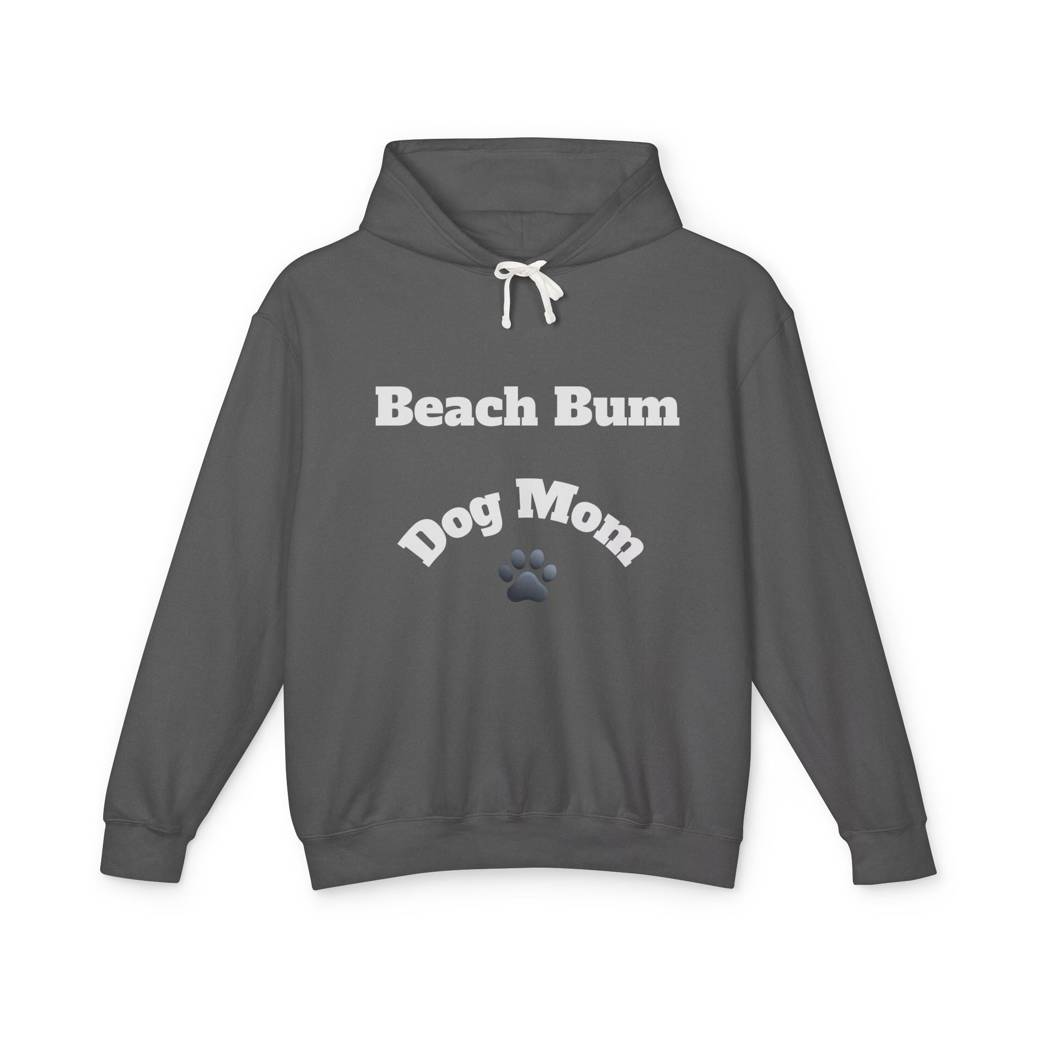 Beach Bum Dog Mom Hoodie — Paw Print Lightweight Comfort Colors Hooded Sweatshirt