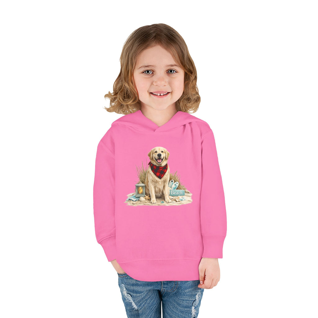 Toddler Hoodie — Golden Retriever with Bandana Graphic