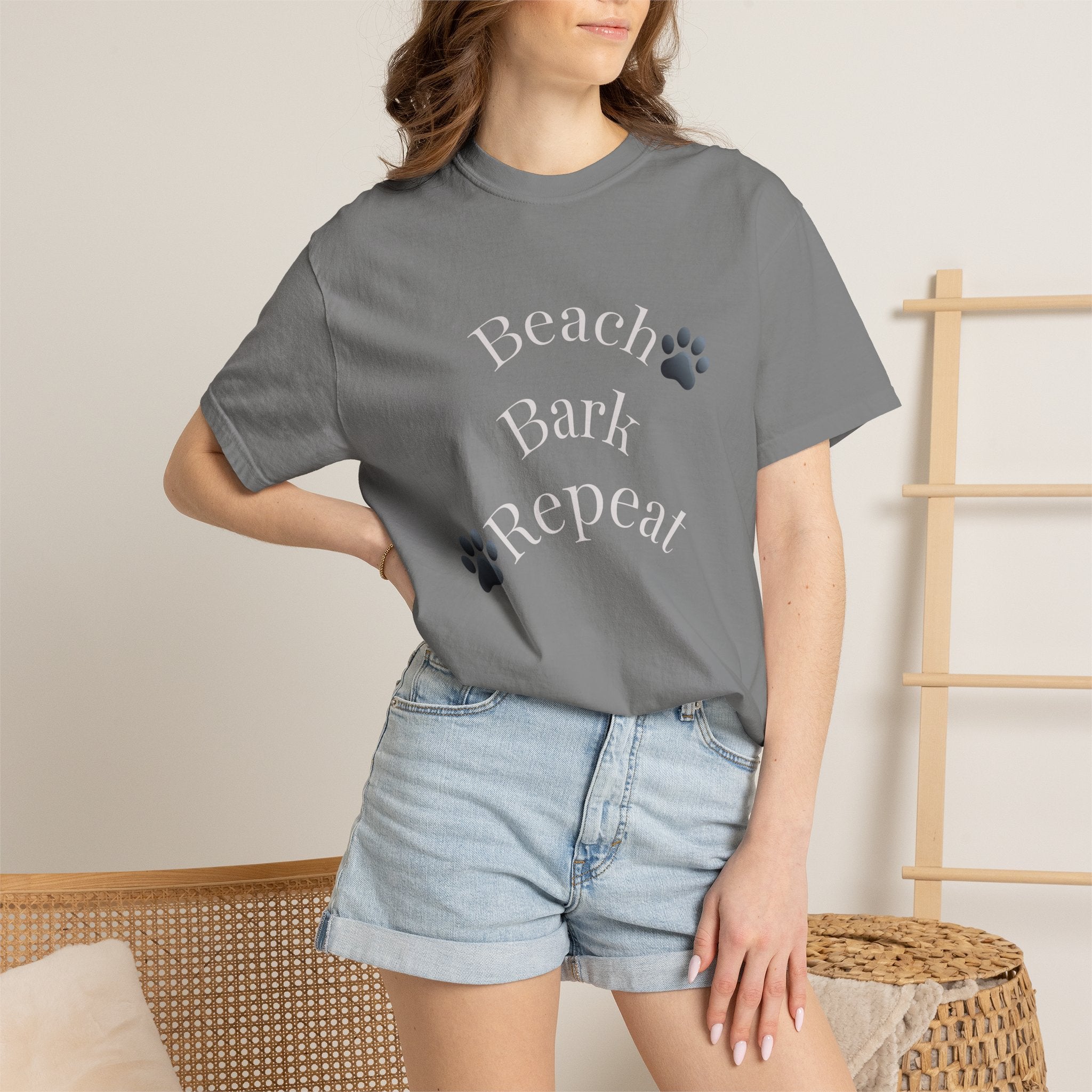 Beach Bark Repeat T-Shirt — Casual Dog Lover Tee
