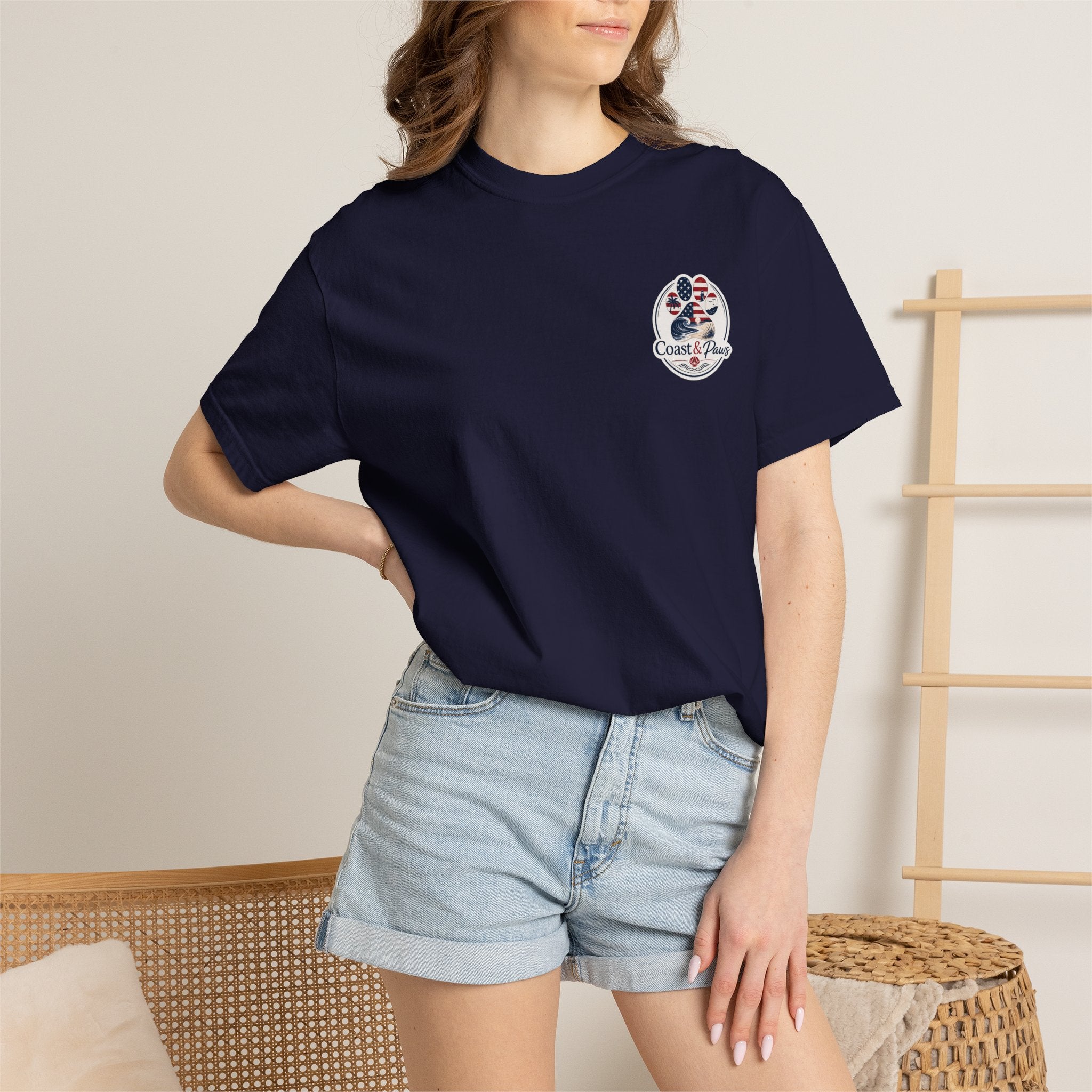Coast & Paws Signature (Red, White & Blue) Unisex Garment-Dyed T-shirt